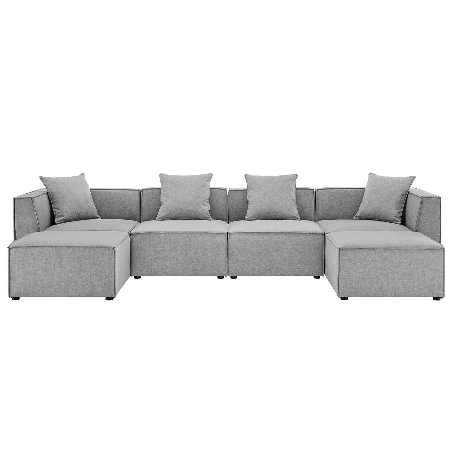 Modway Saybrook Outdoor Patio Upholstered 6-Piece Sectional Sofa FredCo