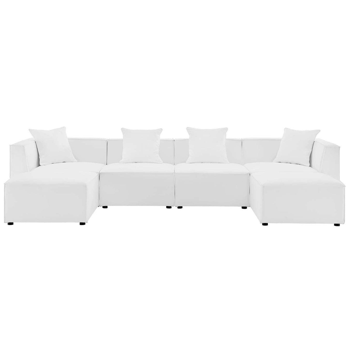 Modway Saybrook Outdoor Patio Upholstered 6-Piece Sectional Sofa FredCo
