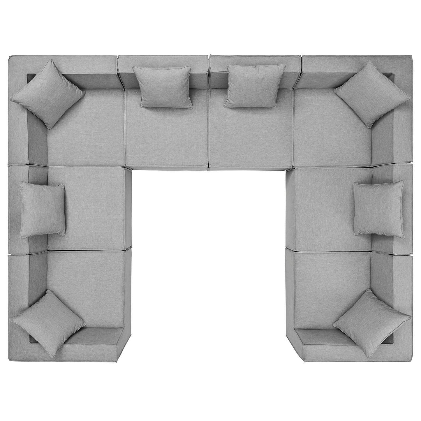 Modway Saybrook Outdoor Patio Upholstered 8-Piece Sectional Sofa FredCo