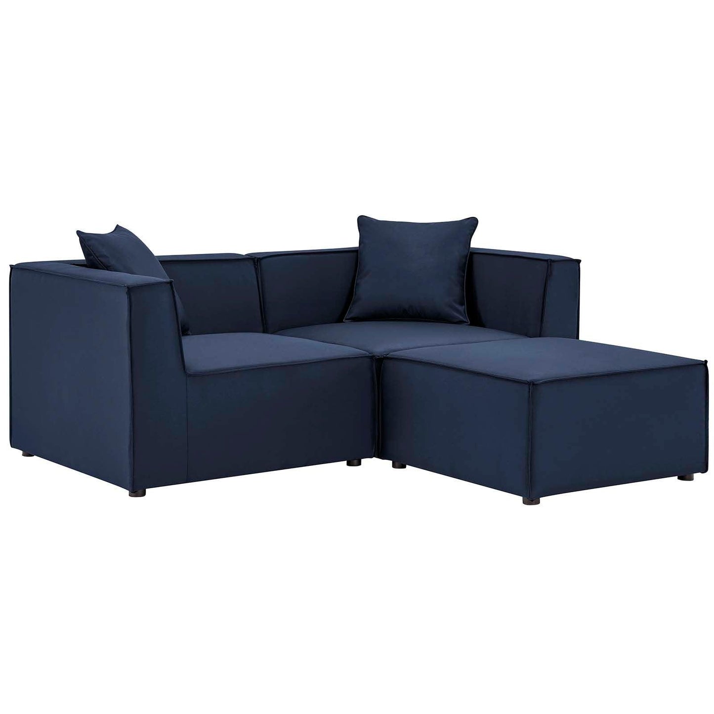 Modway Saybrook Outdoor Patio Upholstered Loveseat and Ottoman Set FredCo