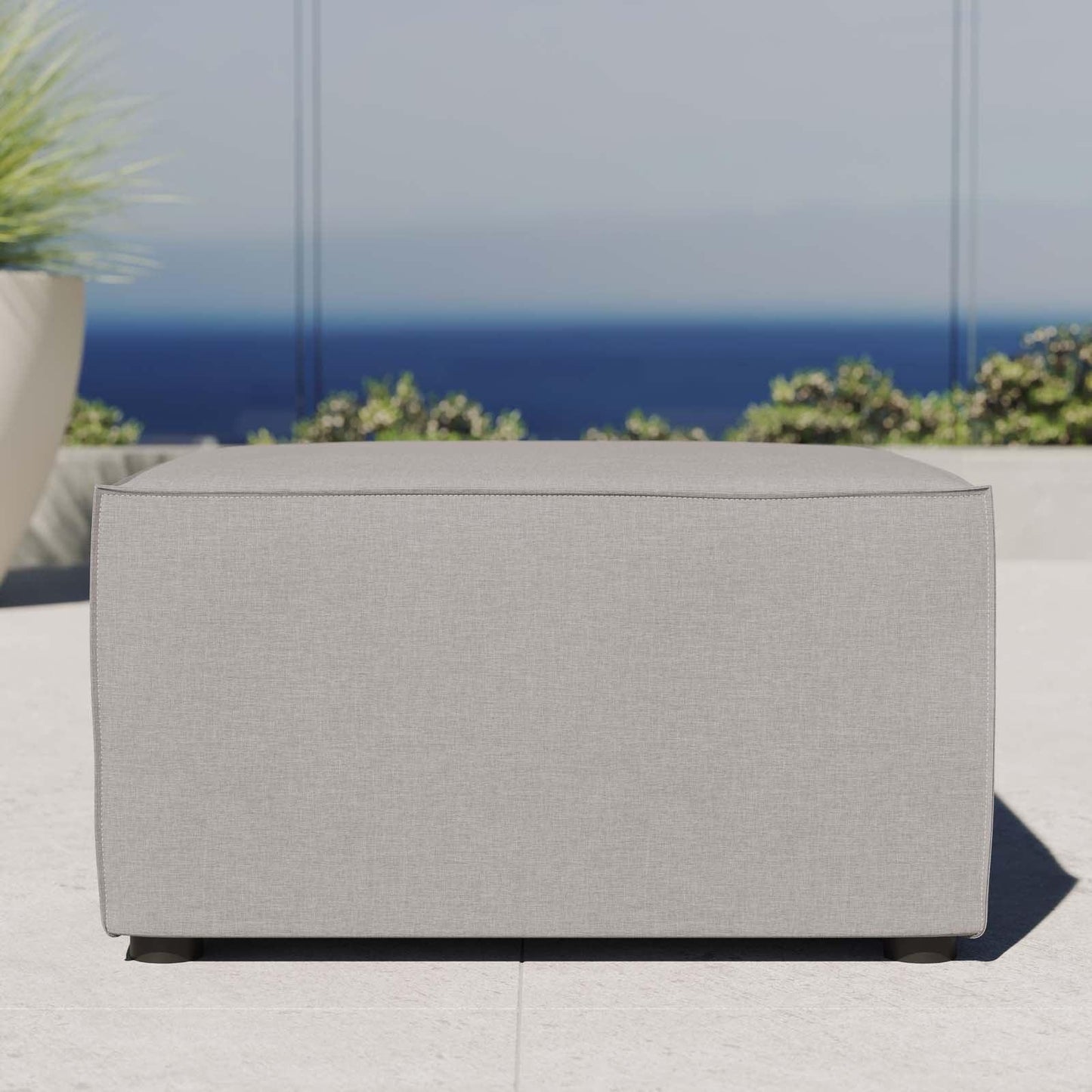 Modway Saybrook Outdoor Patio Upholstered Sectional Sofa Ottoman FredCo