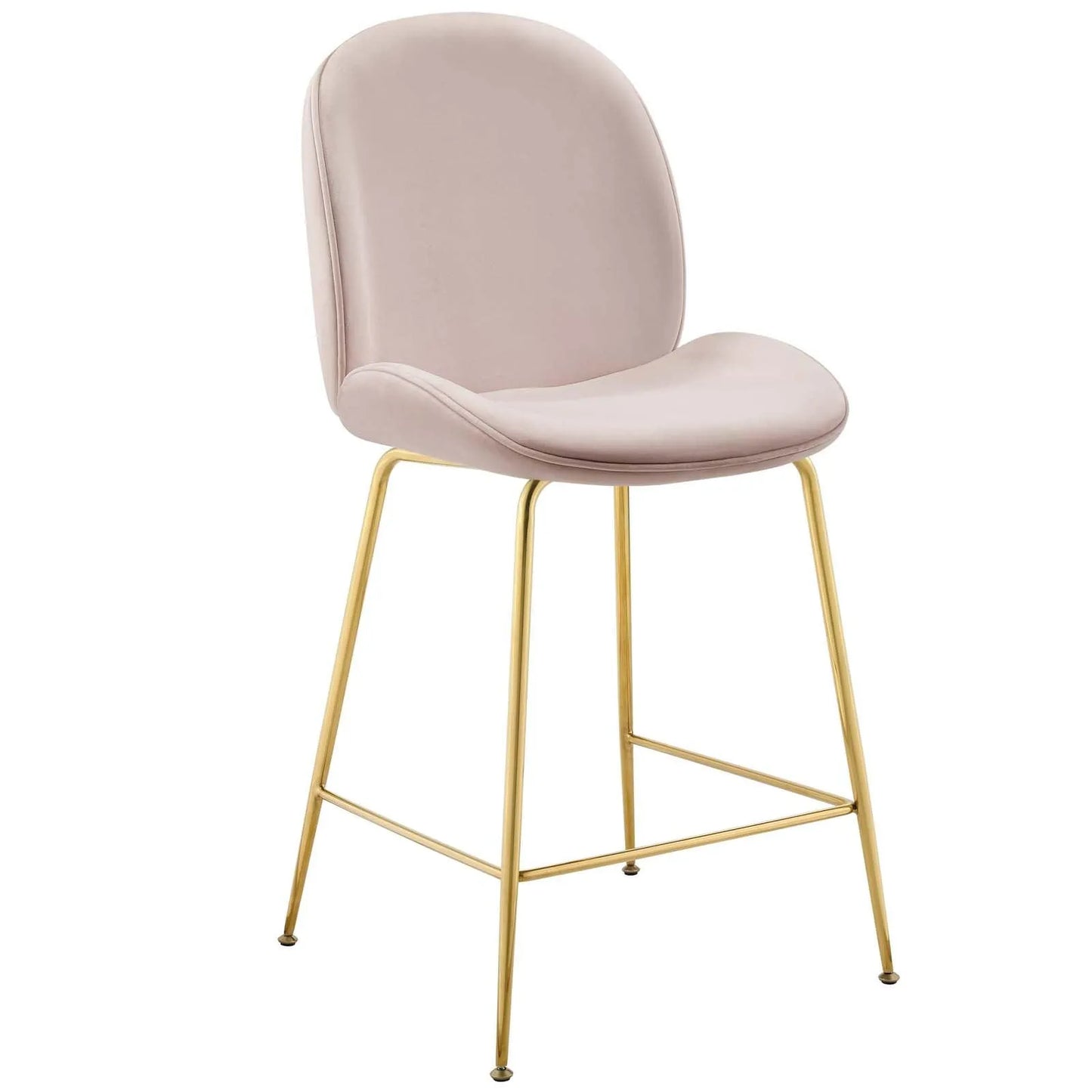 Modway Scoop Gold Stainless Steel Leg Performance Velvet Counter Stool FredCo