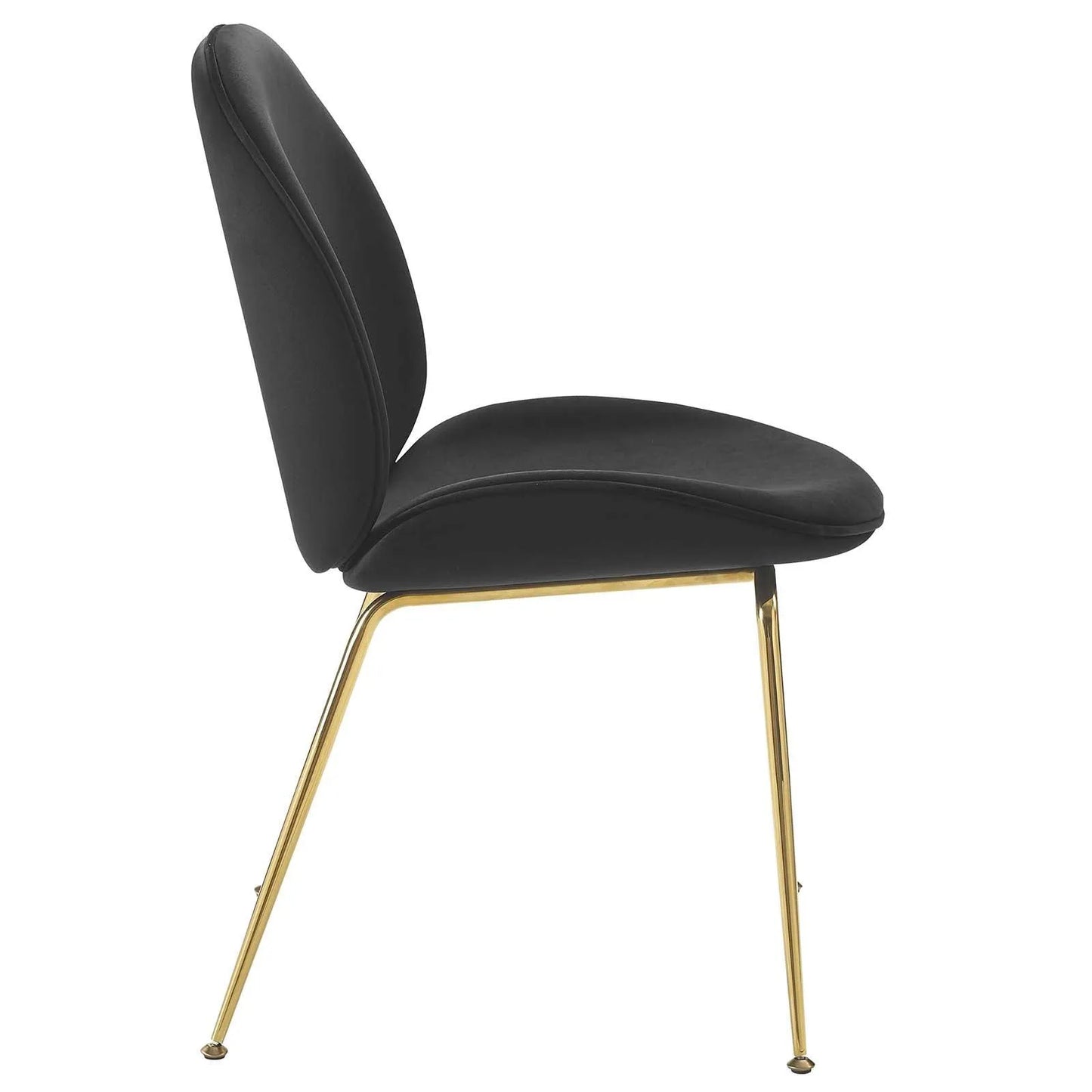 Modway Scoop Gold Stainless Steel Leg Performance Velvet Dining Chair FredCo