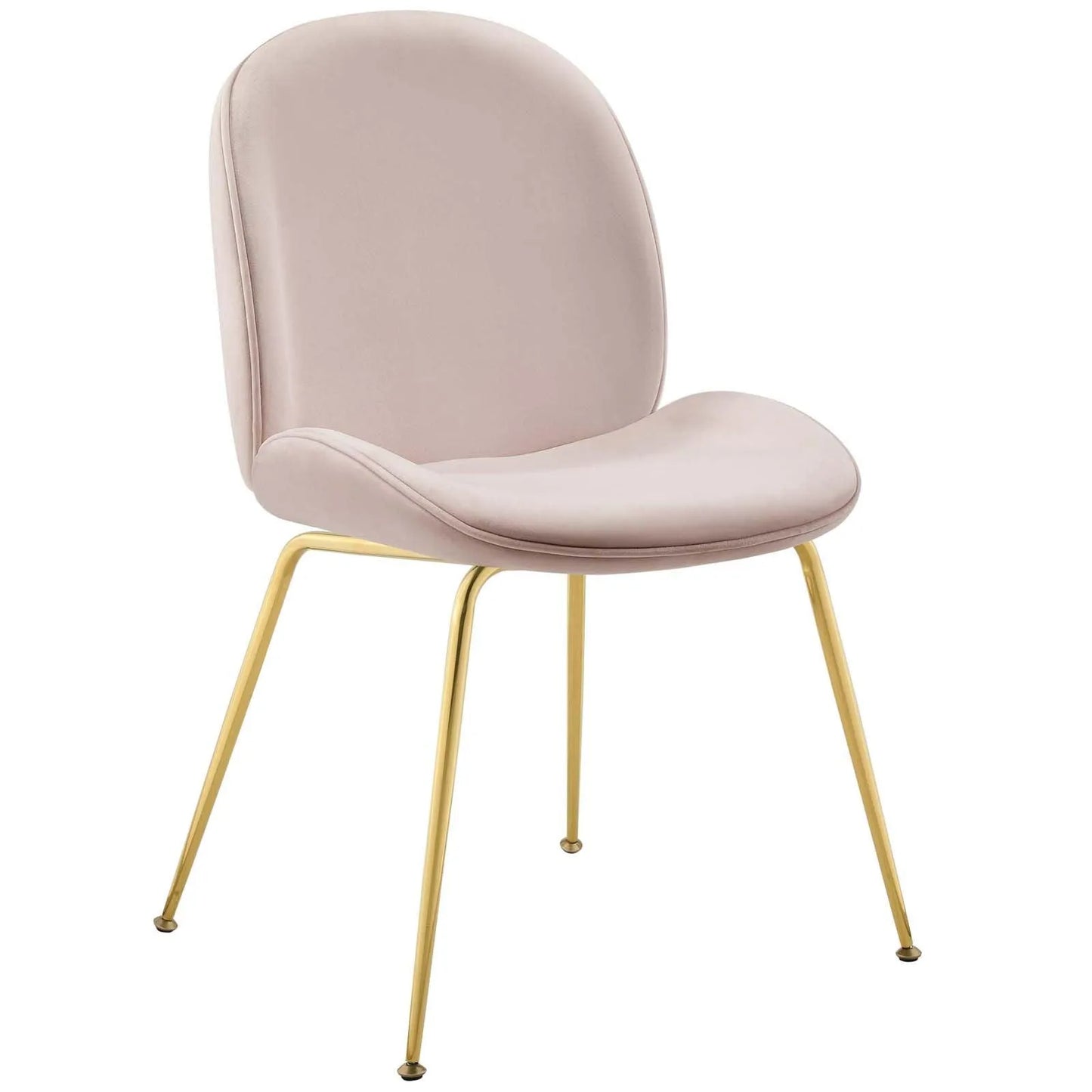 Modway Scoop Gold Stainless Steel Leg Performance Velvet Dining Chair FredCo