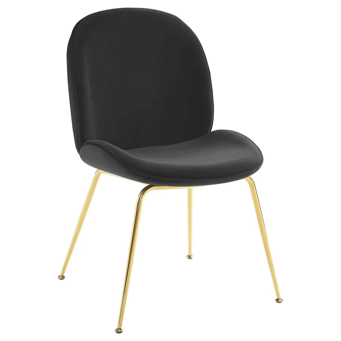 Modway Scoop Gold Stainless Steel Leg Performance Velvet Dining Chair FredCo