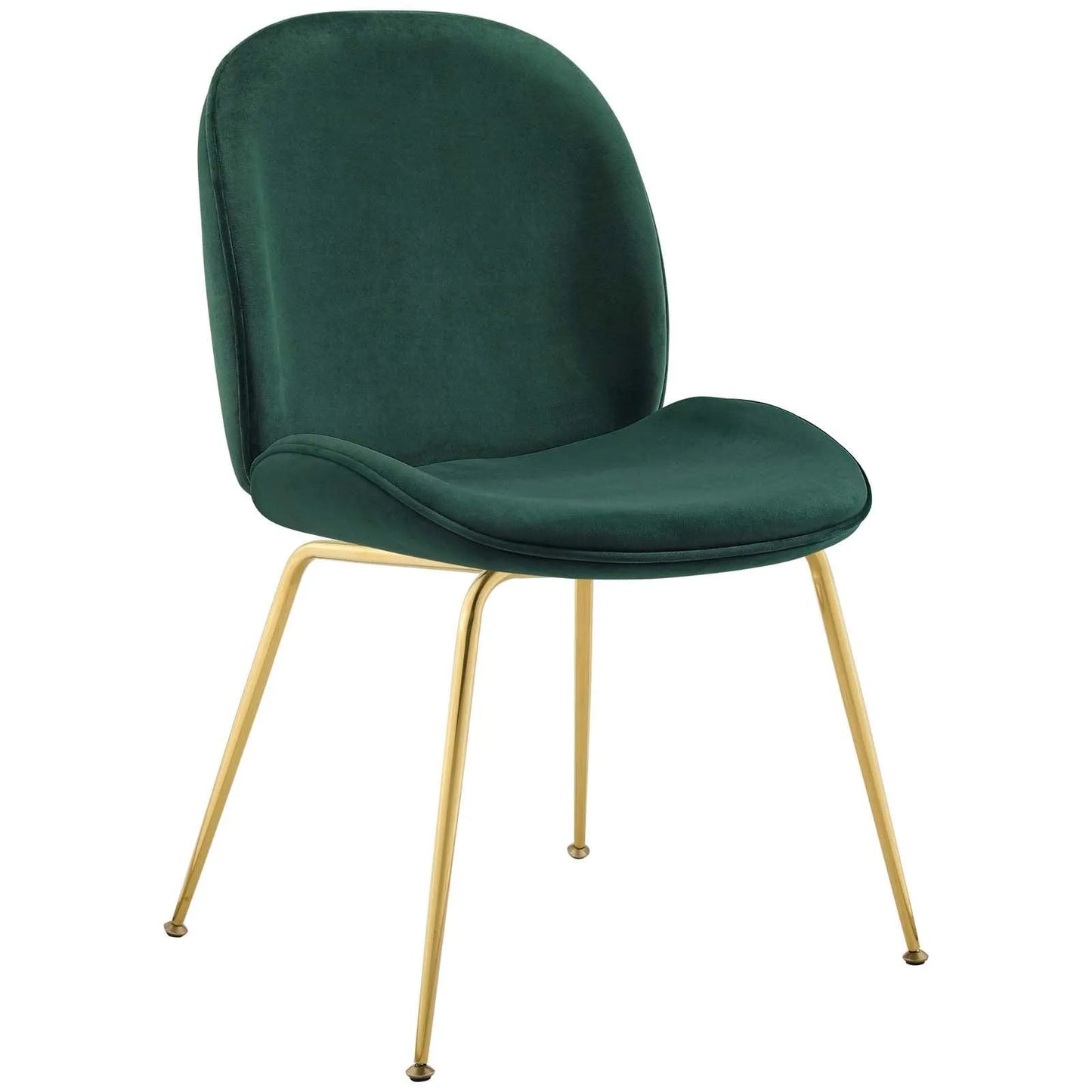 Modway Scoop Gold Stainless Steel Leg Performance Velvet Dining Chair FredCo