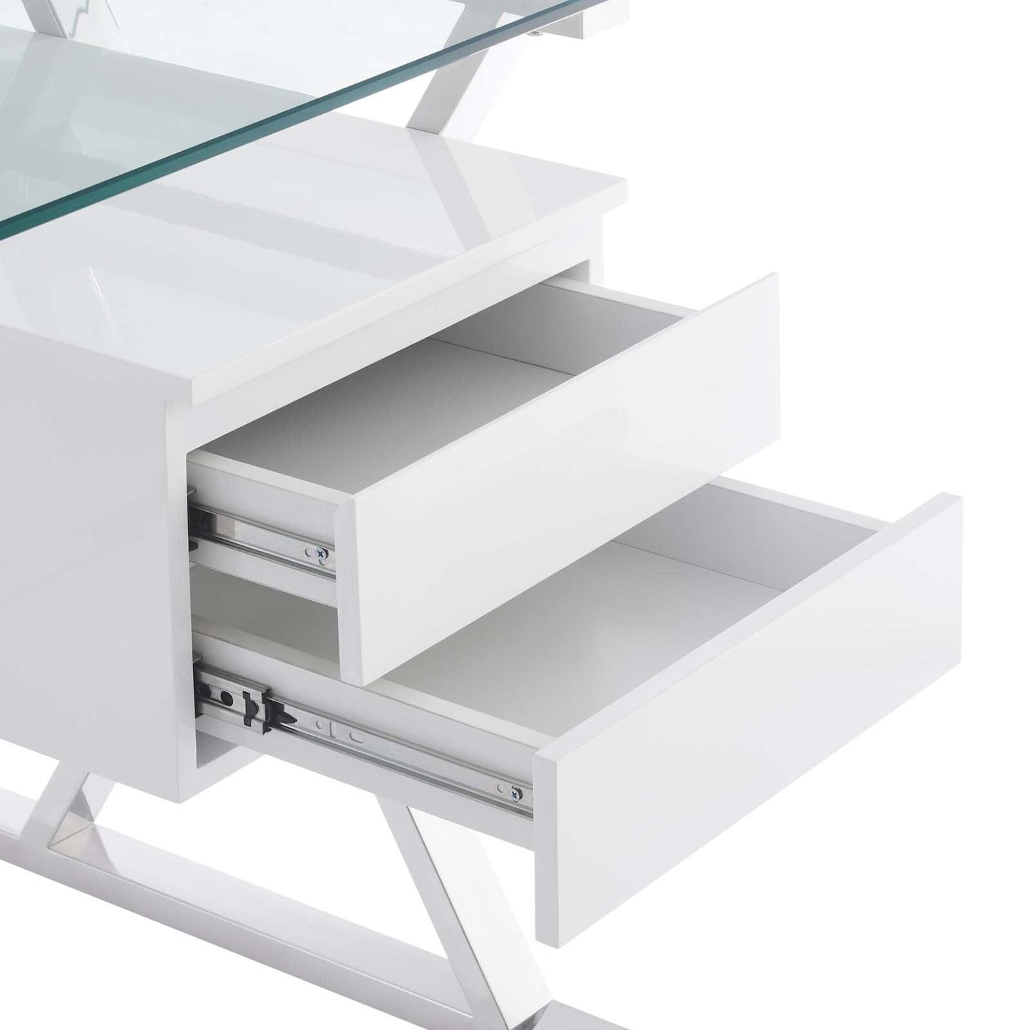 Modway Sector 56" Glass Top Glass Office Desk FredCo