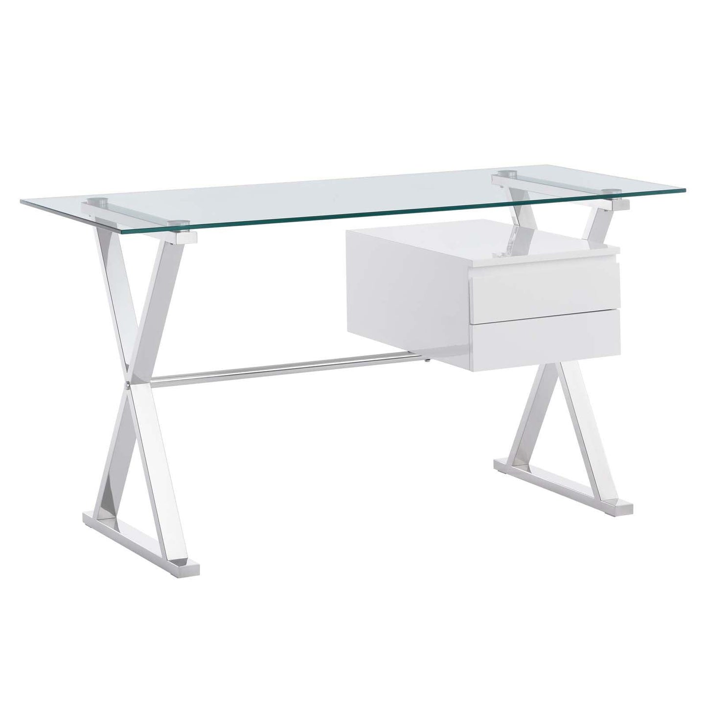 Modway Sector 56" Glass Top Glass Office Desk FredCo