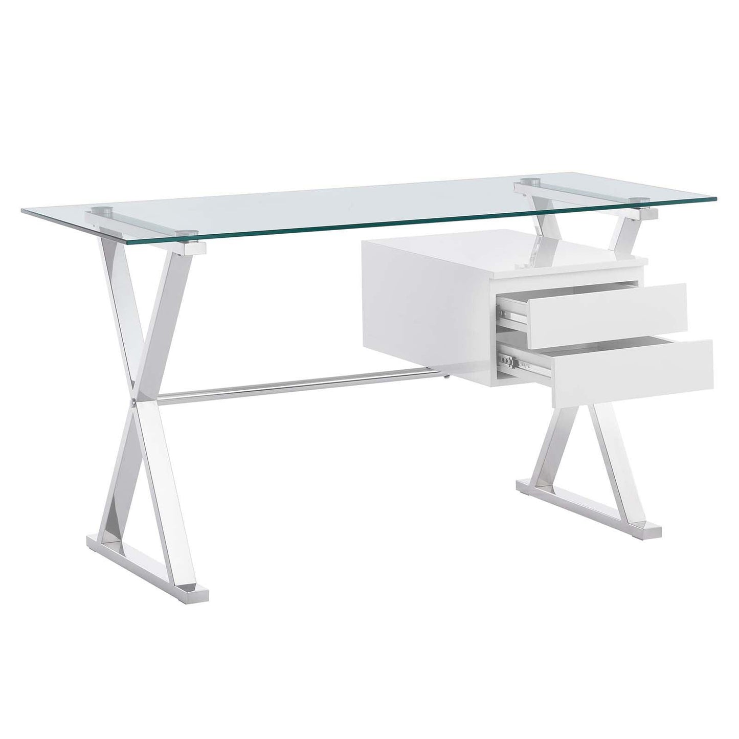 Modway Sector 56" Glass Top Glass Office Desk FredCo