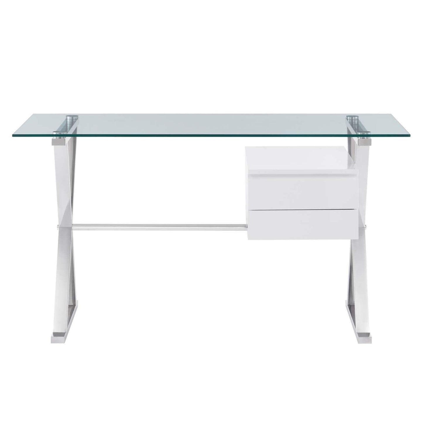 Modway Sector 56" Glass Top Glass Office Desk FredCo