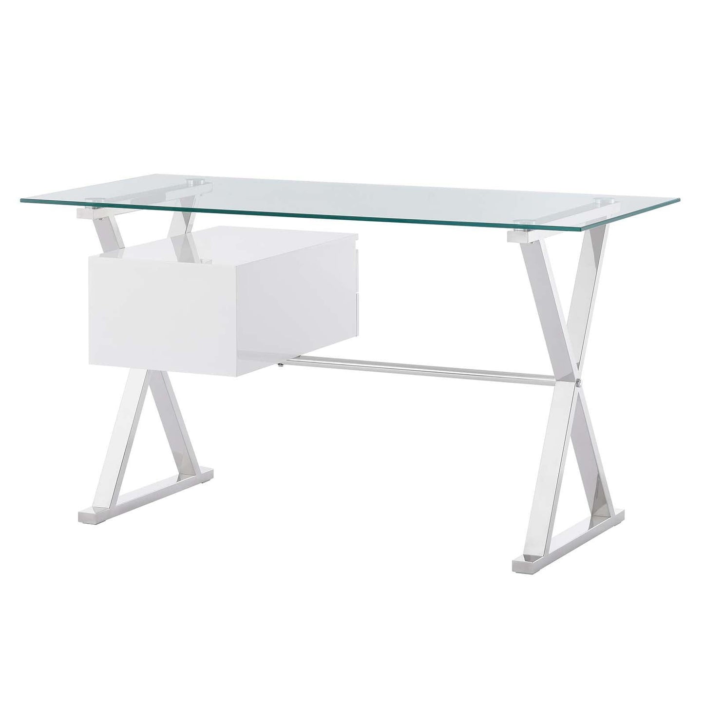 Modway Sector 56" Glass Top Glass Office Desk FredCo