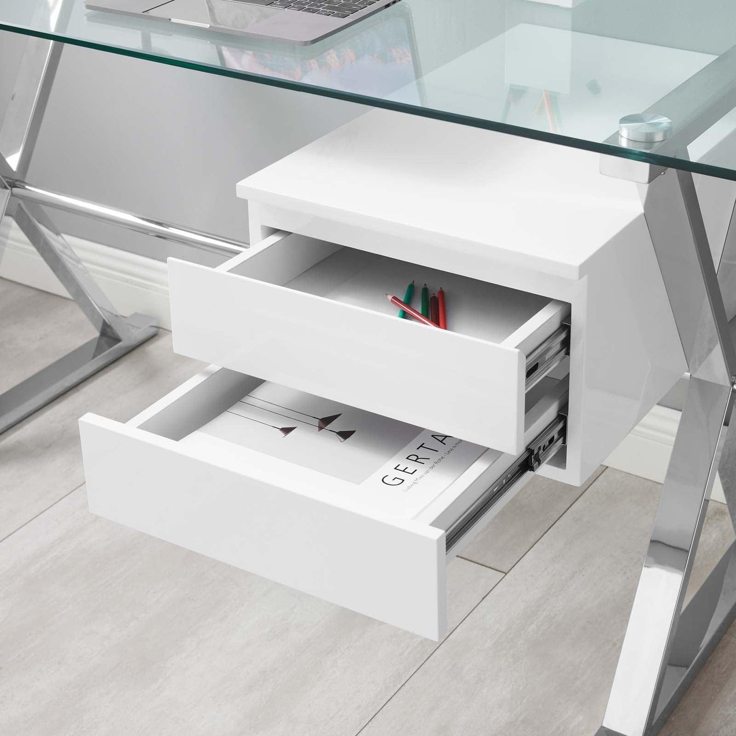 Modway Sector 56" Glass Top Glass Office Desk FredCo
