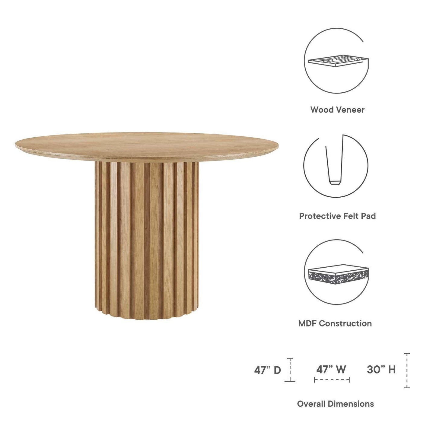 Modway Senja 47" Round Dining Table FredCo