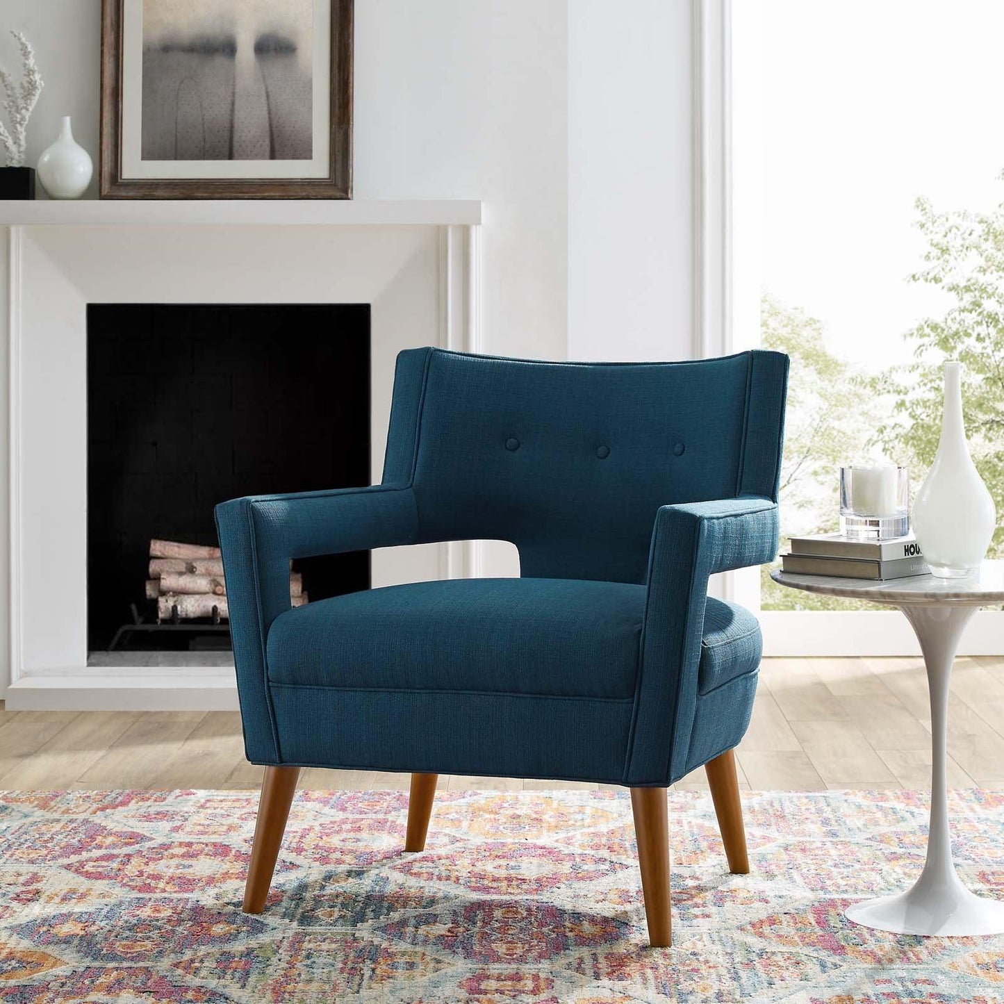 Modway Sheer Upholstered Fabric Armchair FredCo
