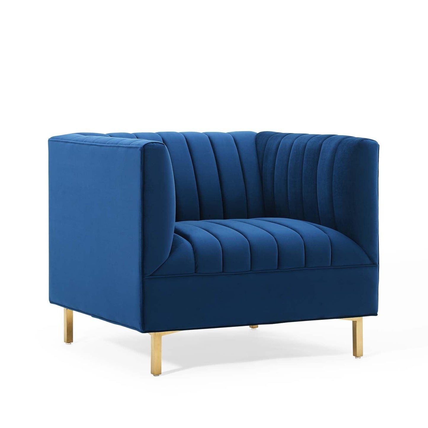 Modway Shift Channel Tufted Performance Velvet Armchair FredCo
