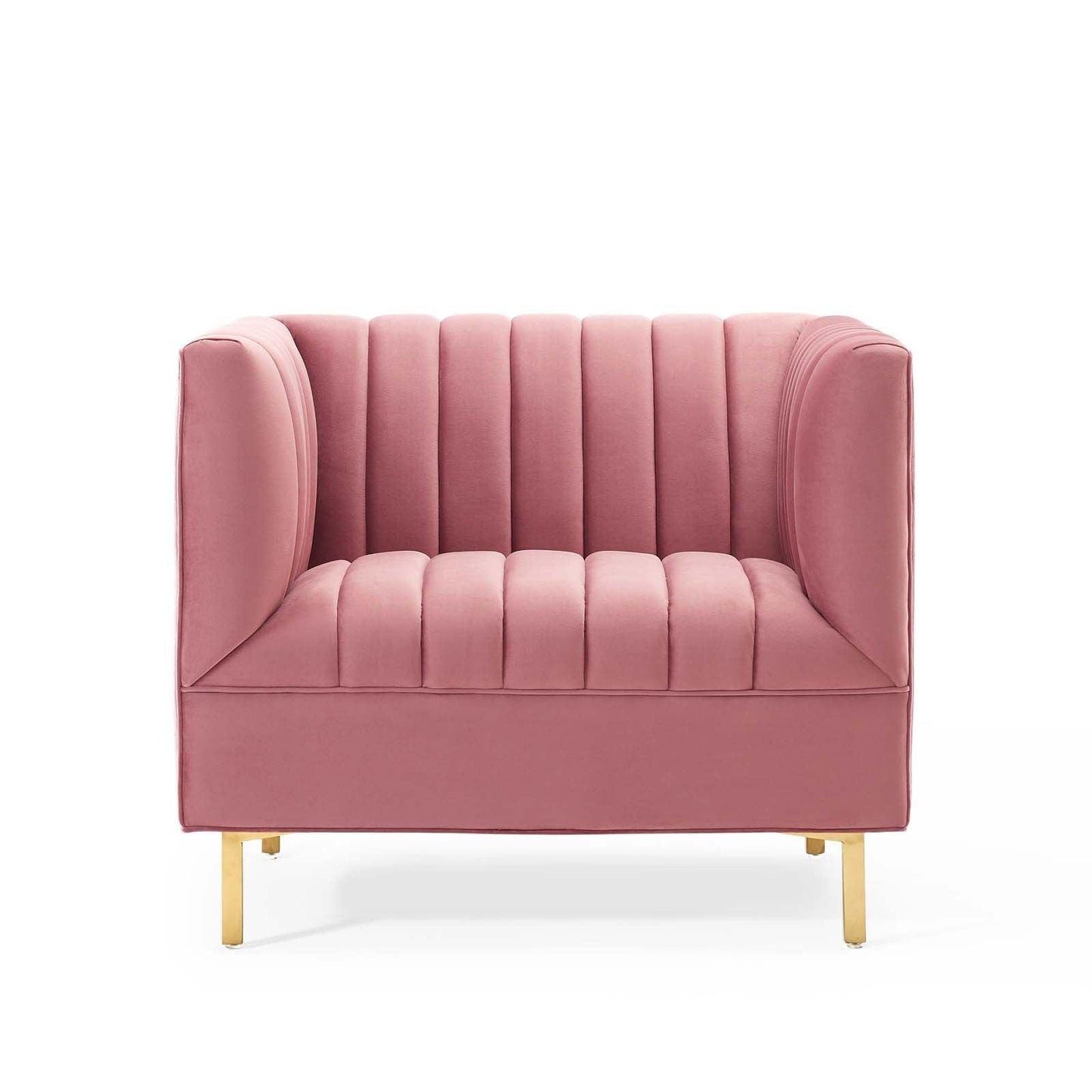 Modway Shift Channel Tufted Performance Velvet Armchair FredCo