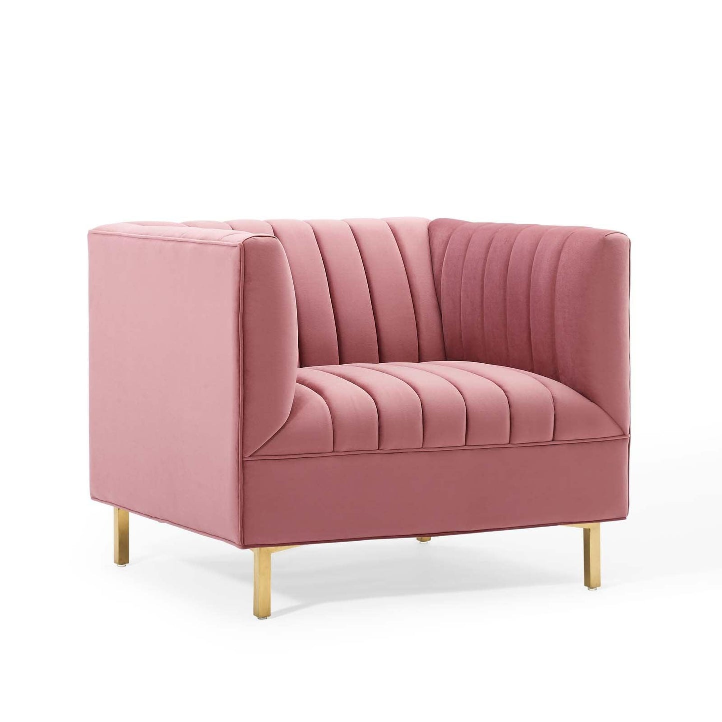 Modway Shift Channel Tufted Performance Velvet Armchair FredCo