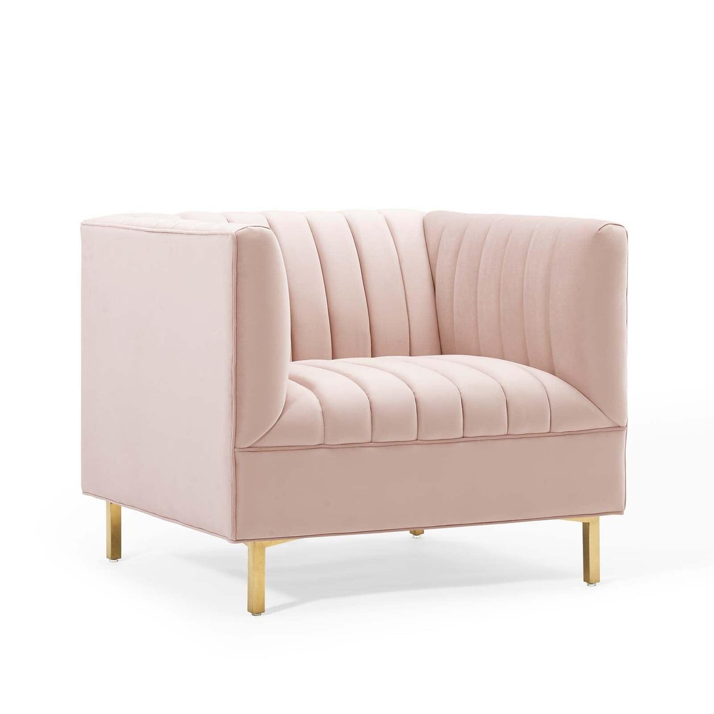 Modway Shift Channel Tufted Performance Velvet Armchair FredCo