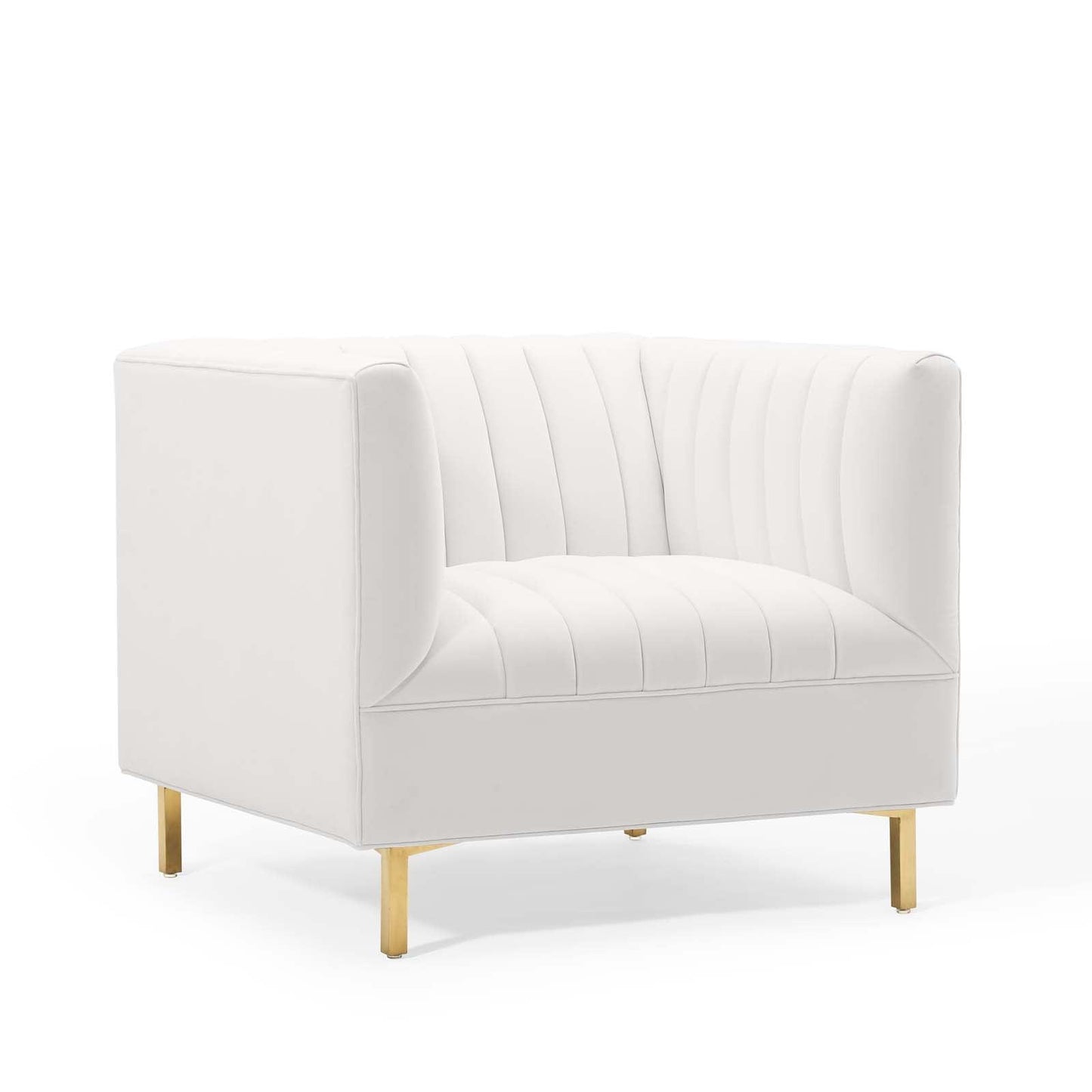 Modway Shift Channel Tufted Performance Velvet Armchair FredCo