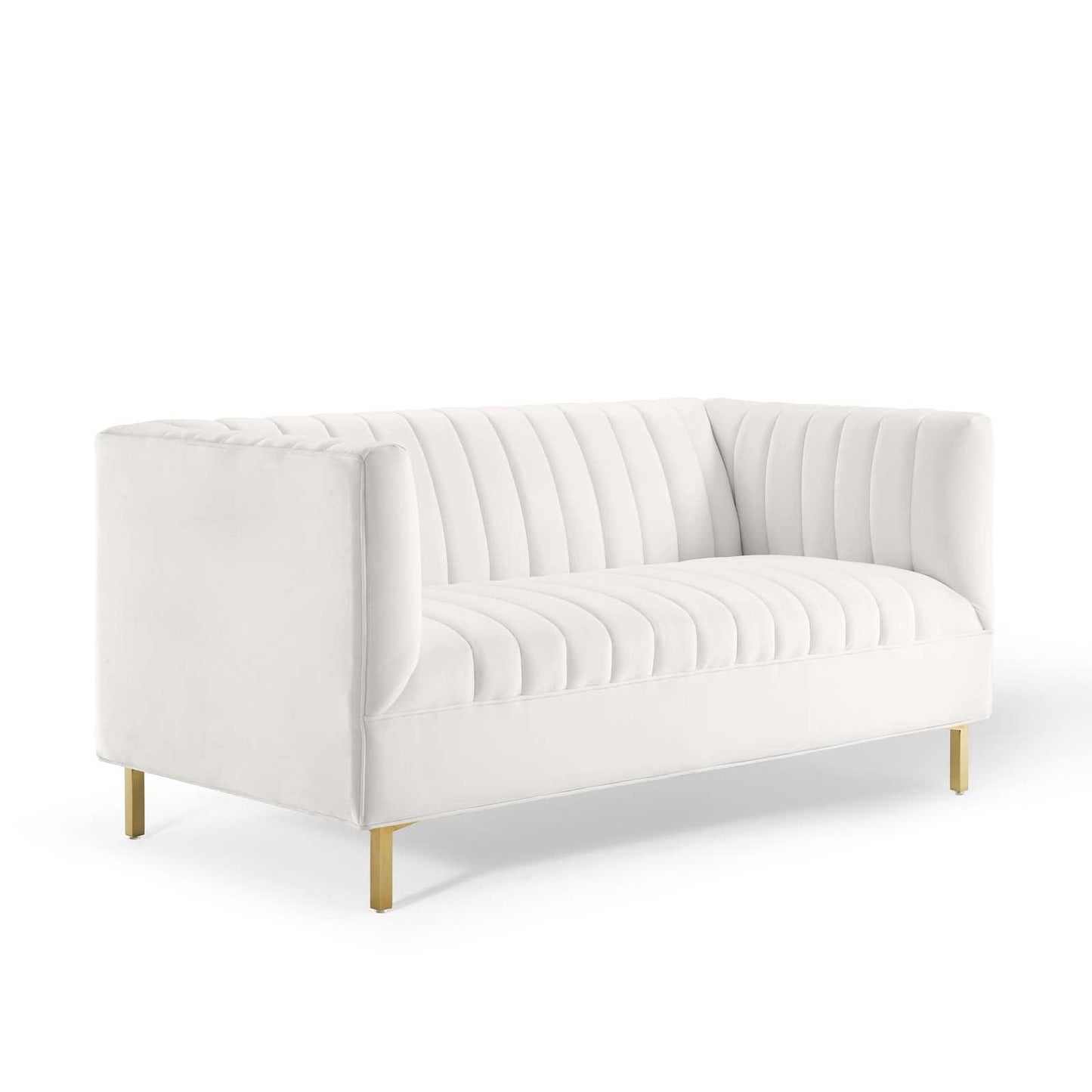 Modway Shift Channel Tufted Performance Velvet Loveseat FredCo