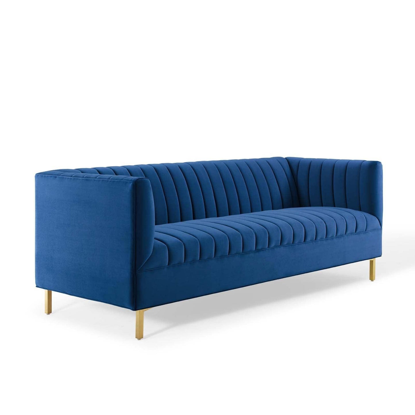 Modway Shift Channel Tufted Performance Velvet Sofa FredCo