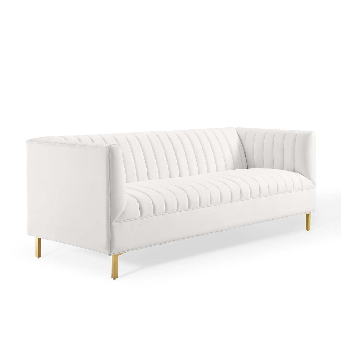 Modway Shift Channel Tufted Performance Velvet Sofa FredCo