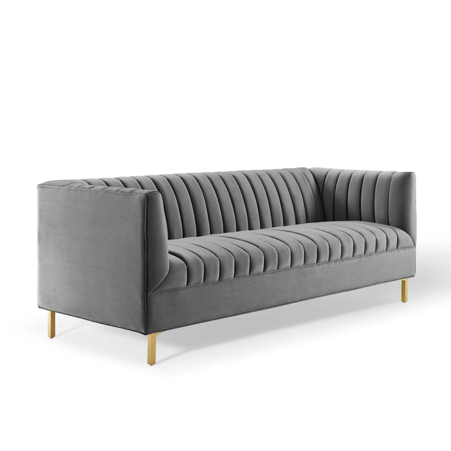 Modway Shift Channel Tufted Performance Velvet Sofa FredCo