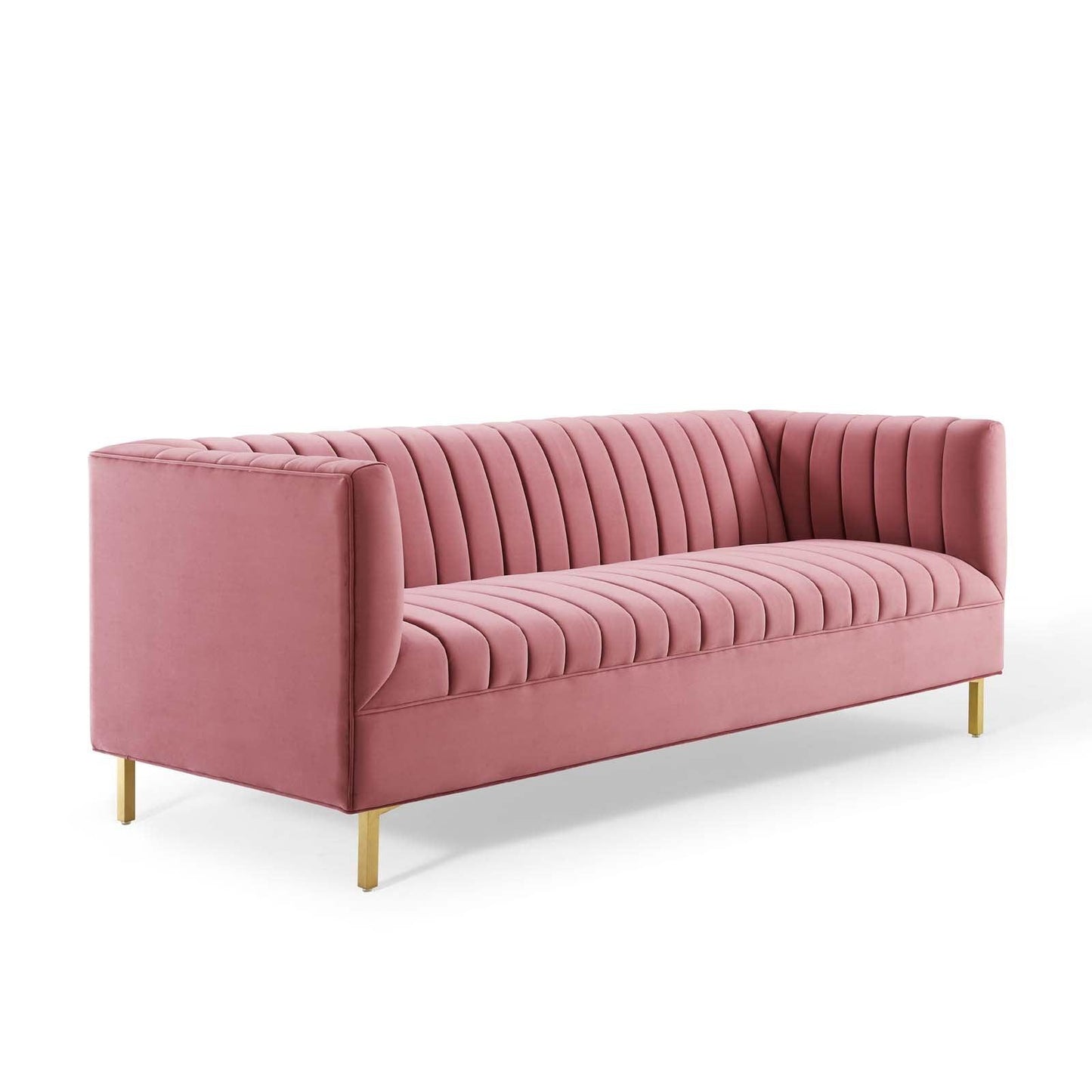 Modway Shift Channel Tufted Performance Velvet Sofa FredCo