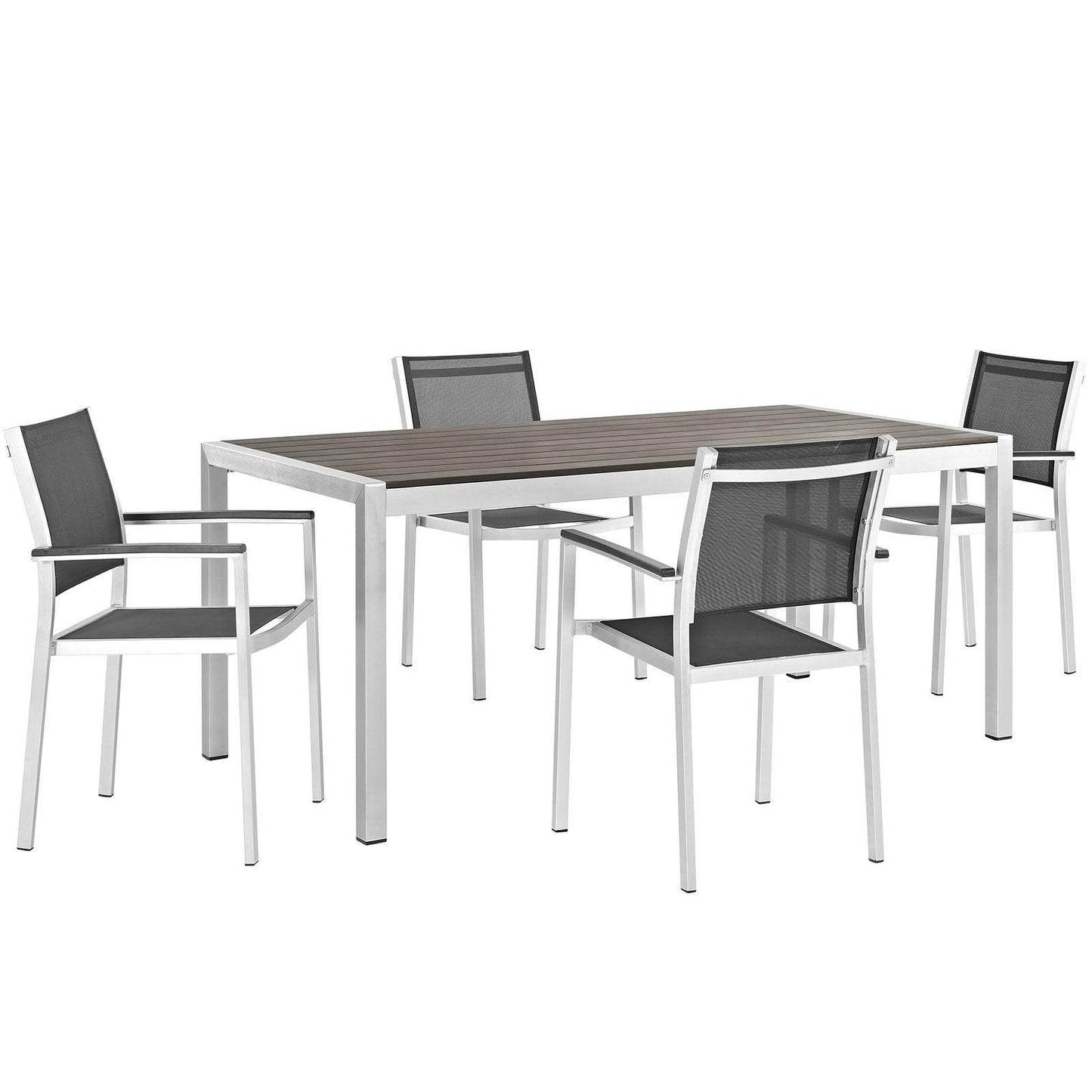 Modway Shore 5 Piece Outdoor Patio Aluminum Dining Set, EEI-2483 FredCo