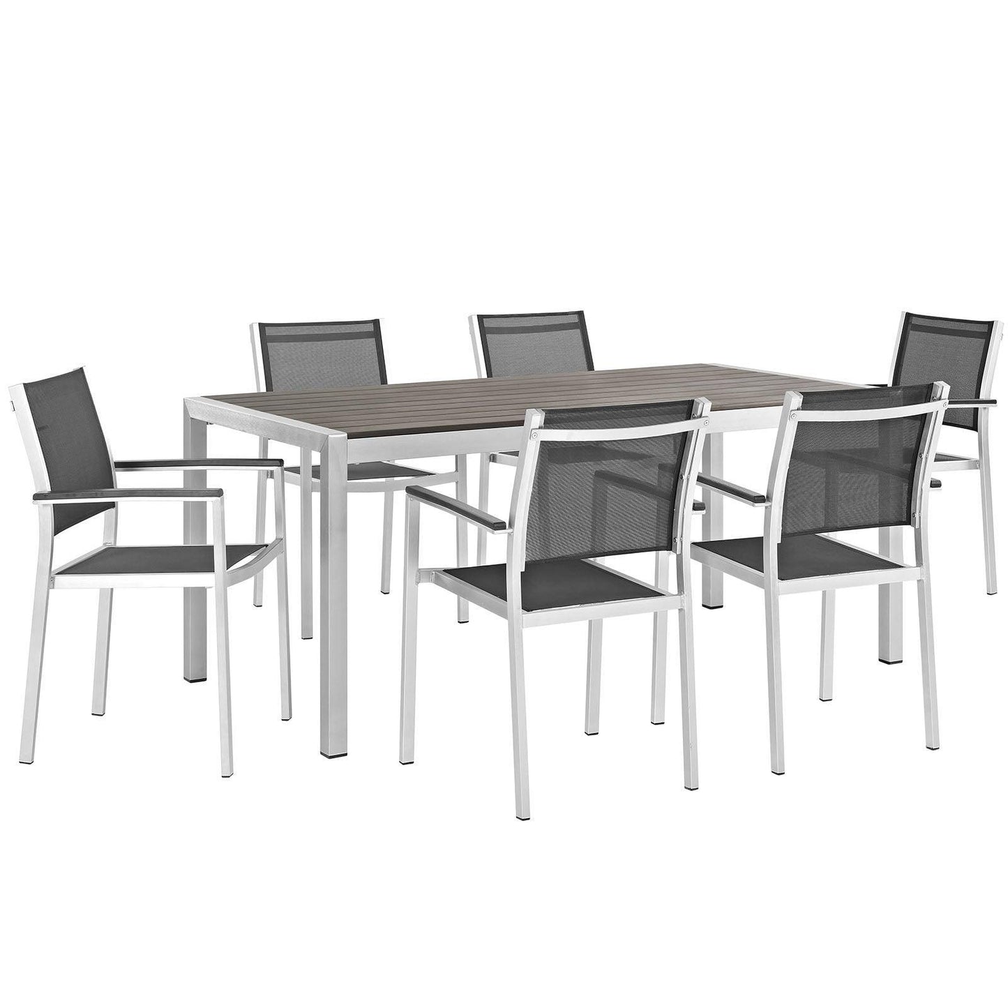 Modway Shore 7 Piece Outdoor Patio Aluminum Dining Set, EEI-2486 FredCo