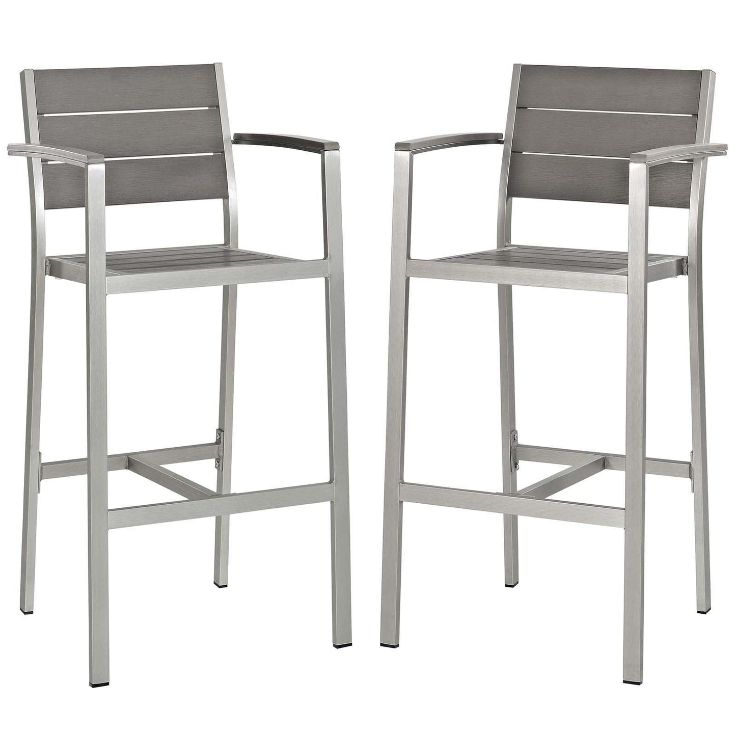 Modway Shore Bar Stool Outdoor Patio Aluminum Set of 2 FredCo