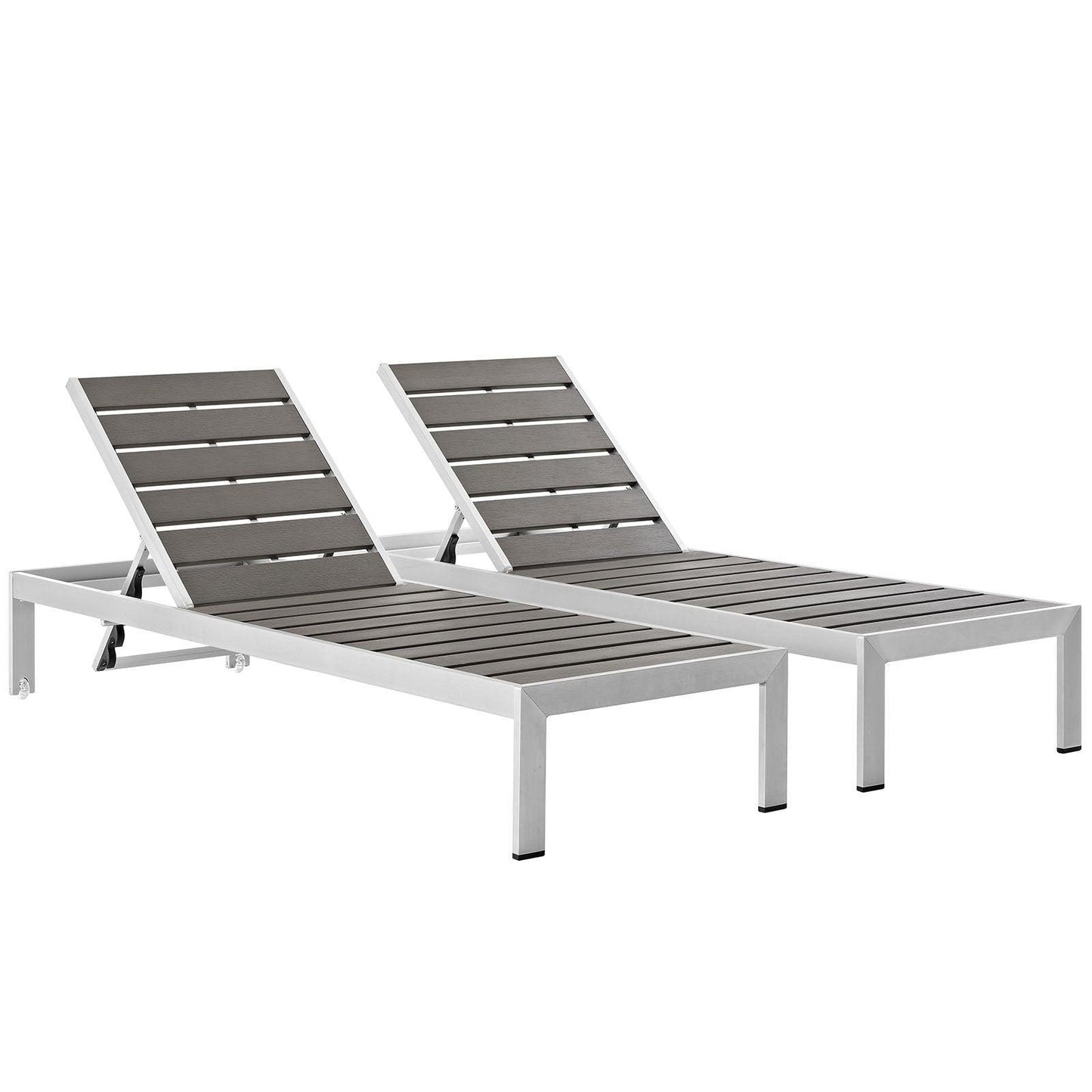 Modway Shore Chaise Outdoor Patio Aluminum Set of 2 FredCo