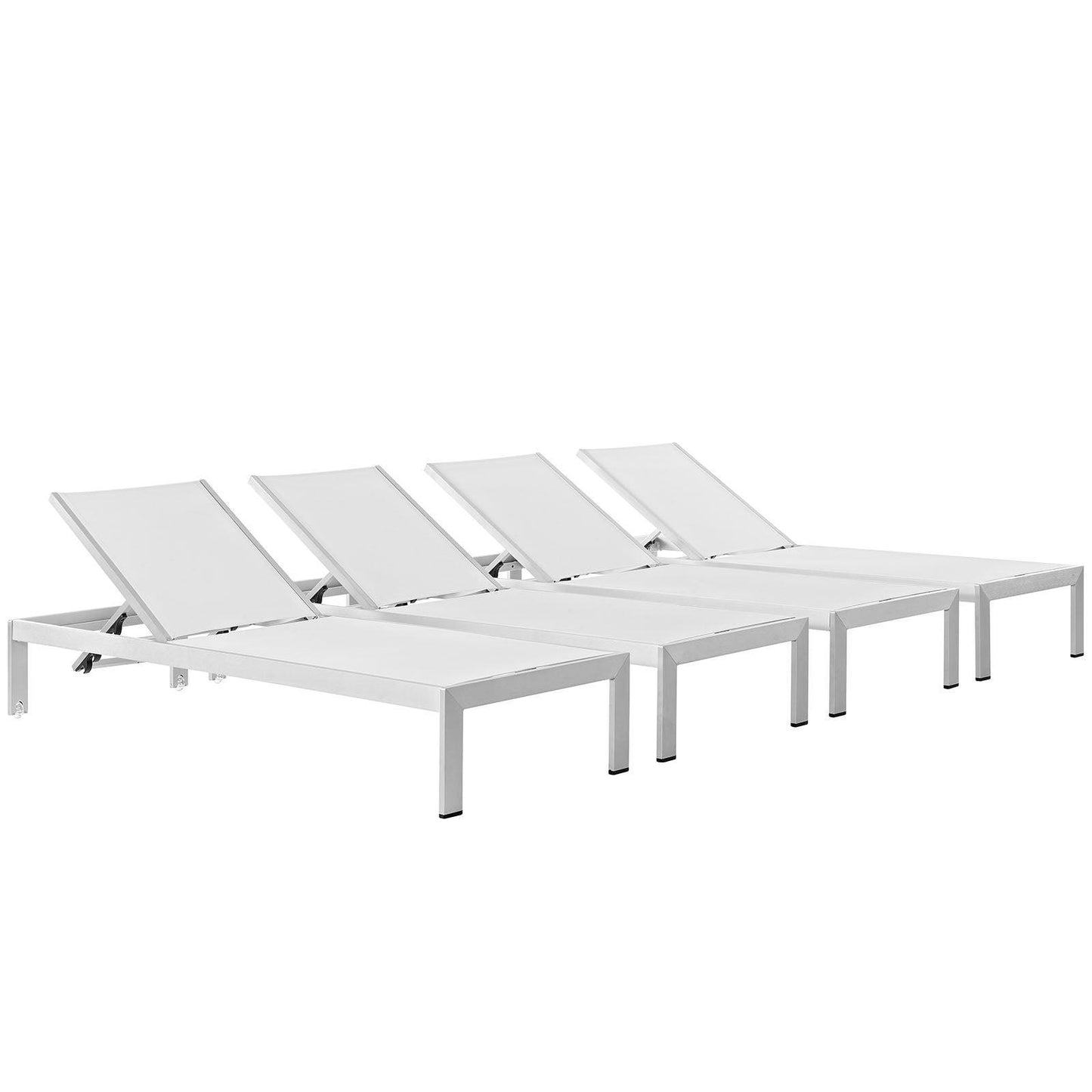 Modway Shore Chaise Outdoor Patio Aluminum Set of 4, EEI-2473 FredCo