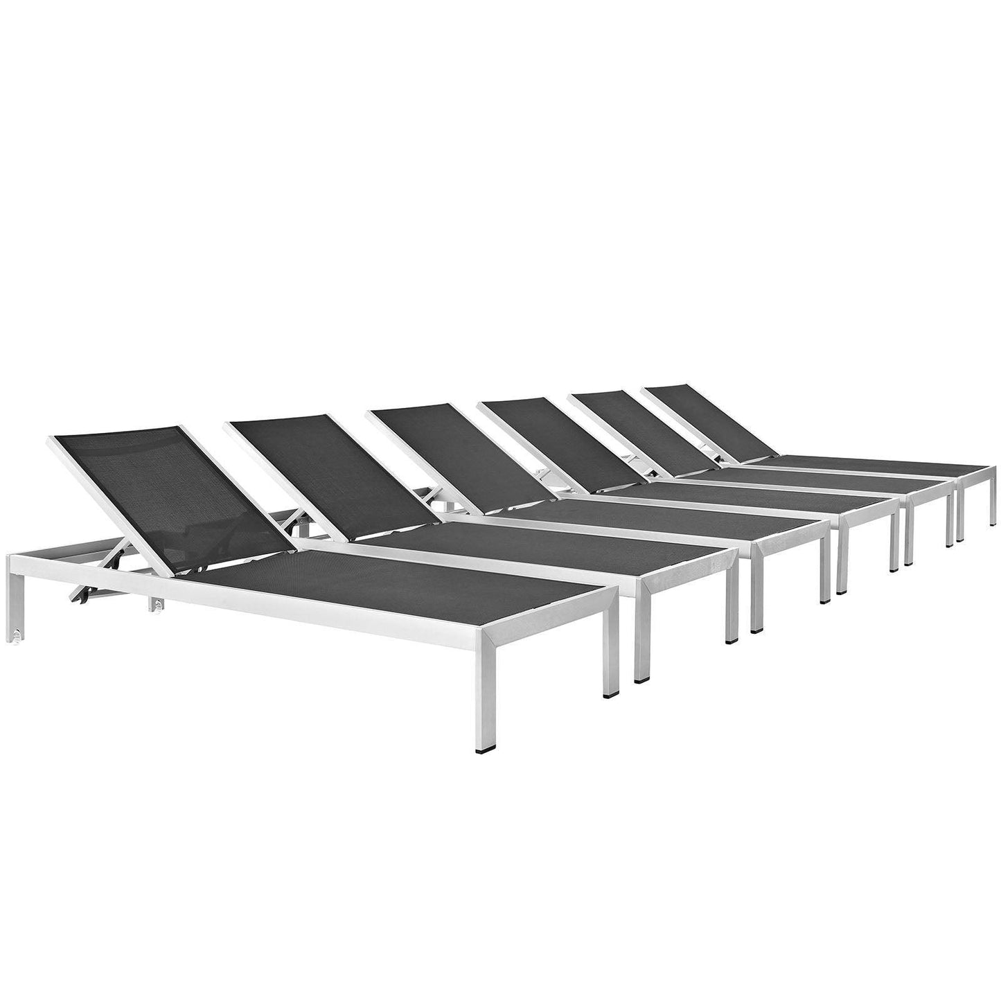 Modway Shore Chaise Outdoor Patio Aluminum Set of 6, EEI-2474 FredCo