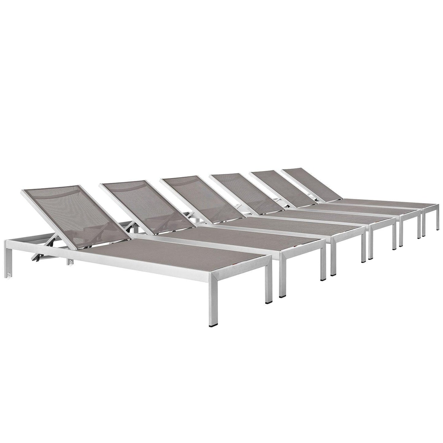 Modway Shore Chaise Outdoor Patio Aluminum Set of 6, EEI-2474 FredCo