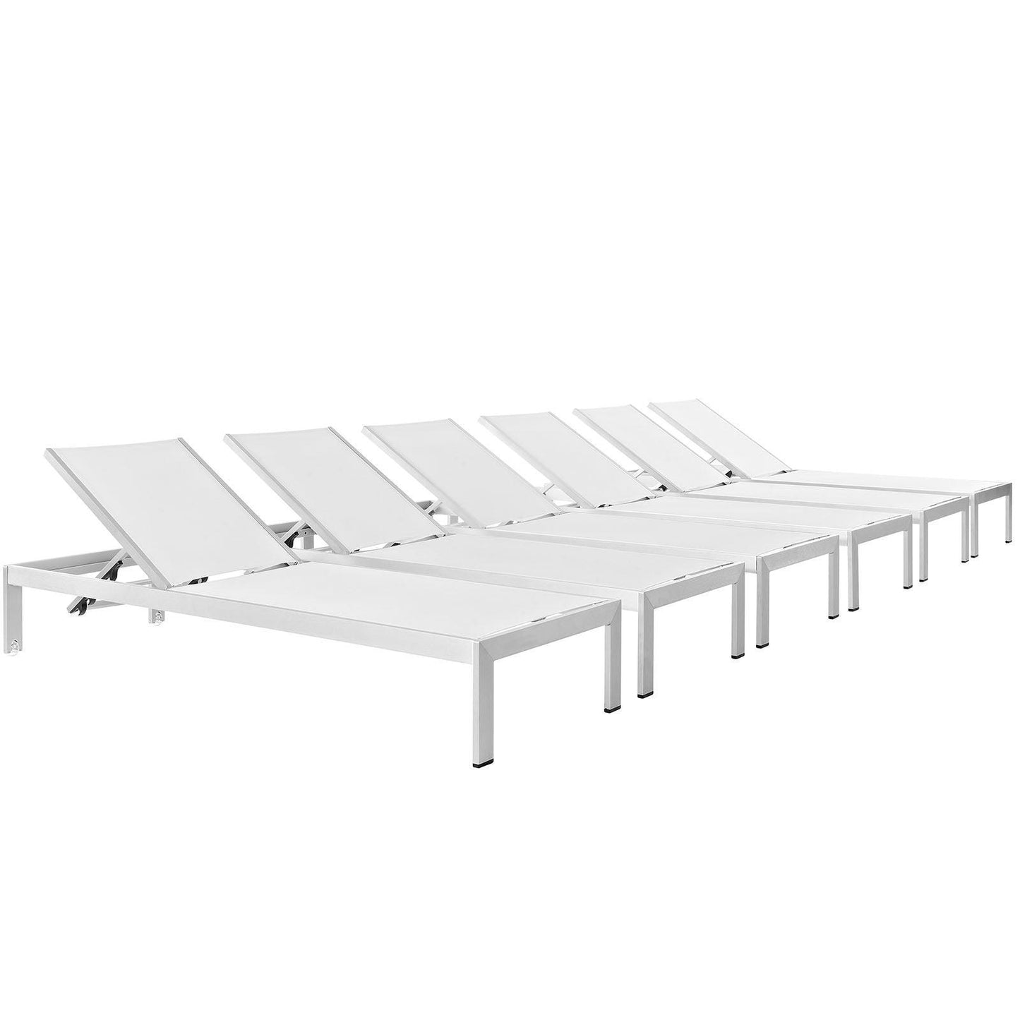 Modway Shore Chaise Outdoor Patio Aluminum Set of 6, EEI-2474 FredCo