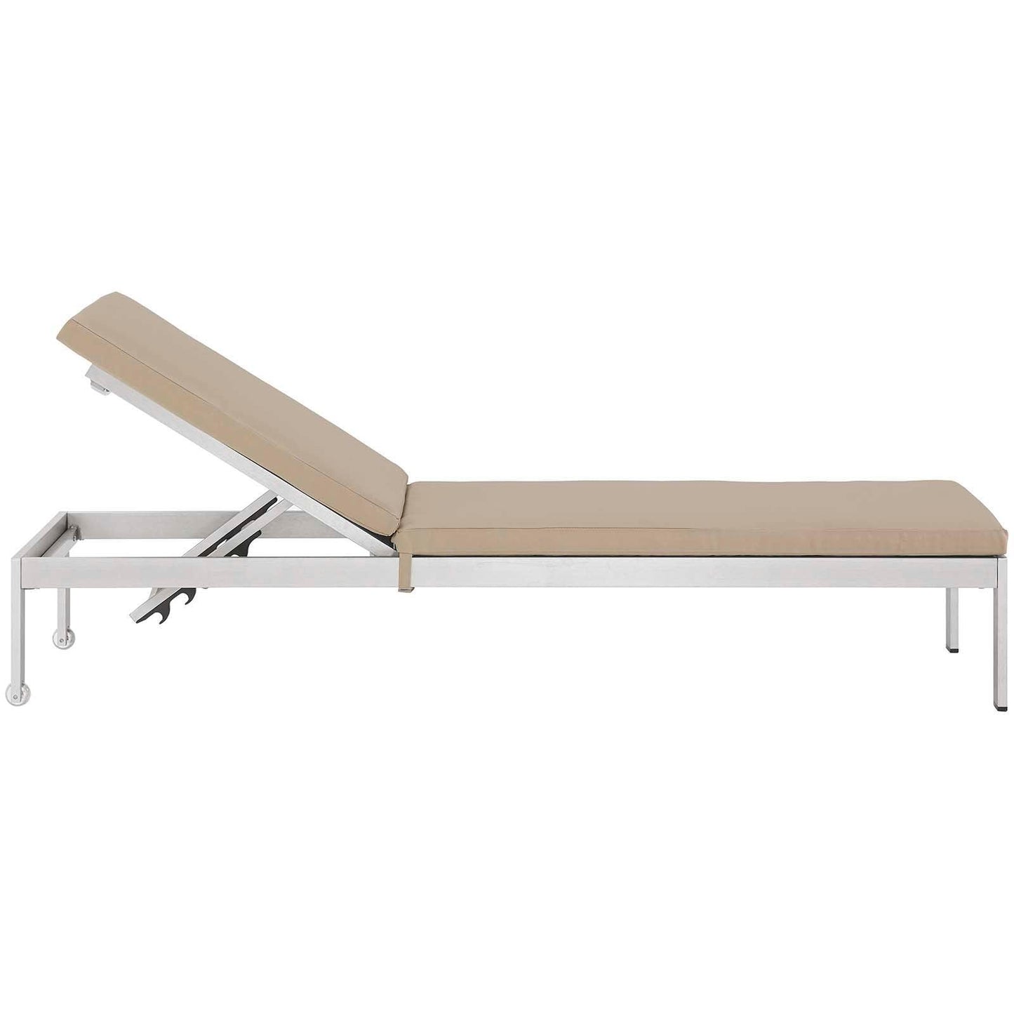 Modway Shore Chaise with Cushions Outdoor Patio Aluminum Set of 2 FredCo