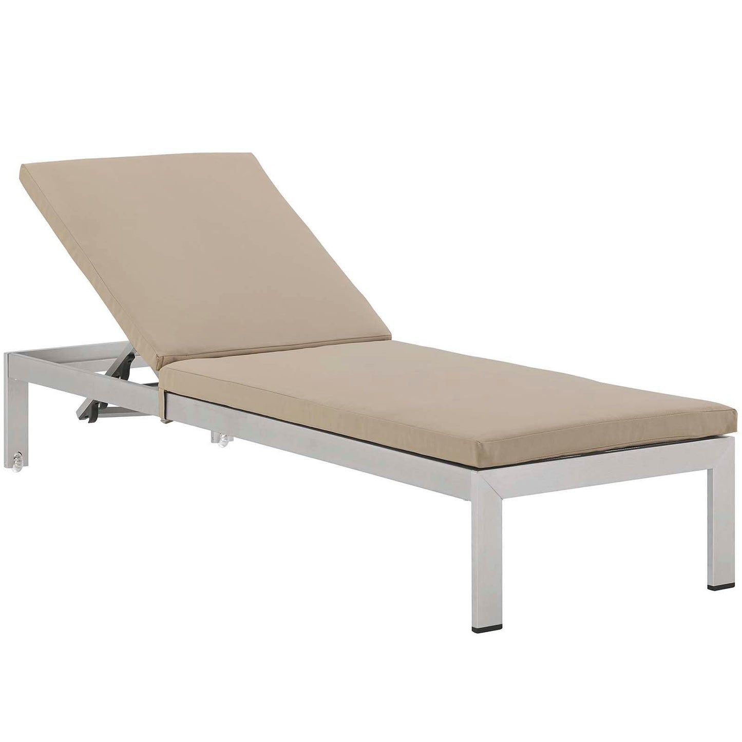 Modway Shore Chaise with Cushions Outdoor Patio Aluminum Set of 2 FredCo
