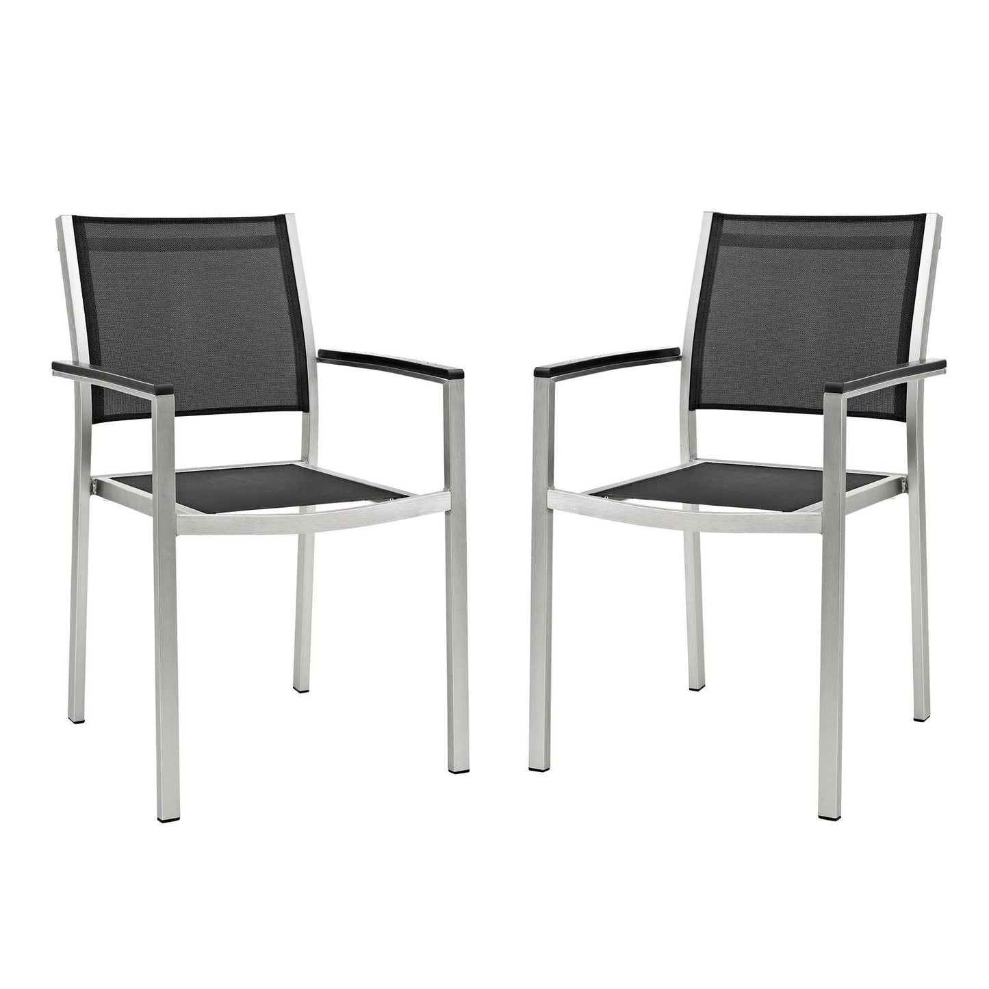 Modway Shore Dining Chair Outdoor Patio Aluminum Set of 2 FredCo