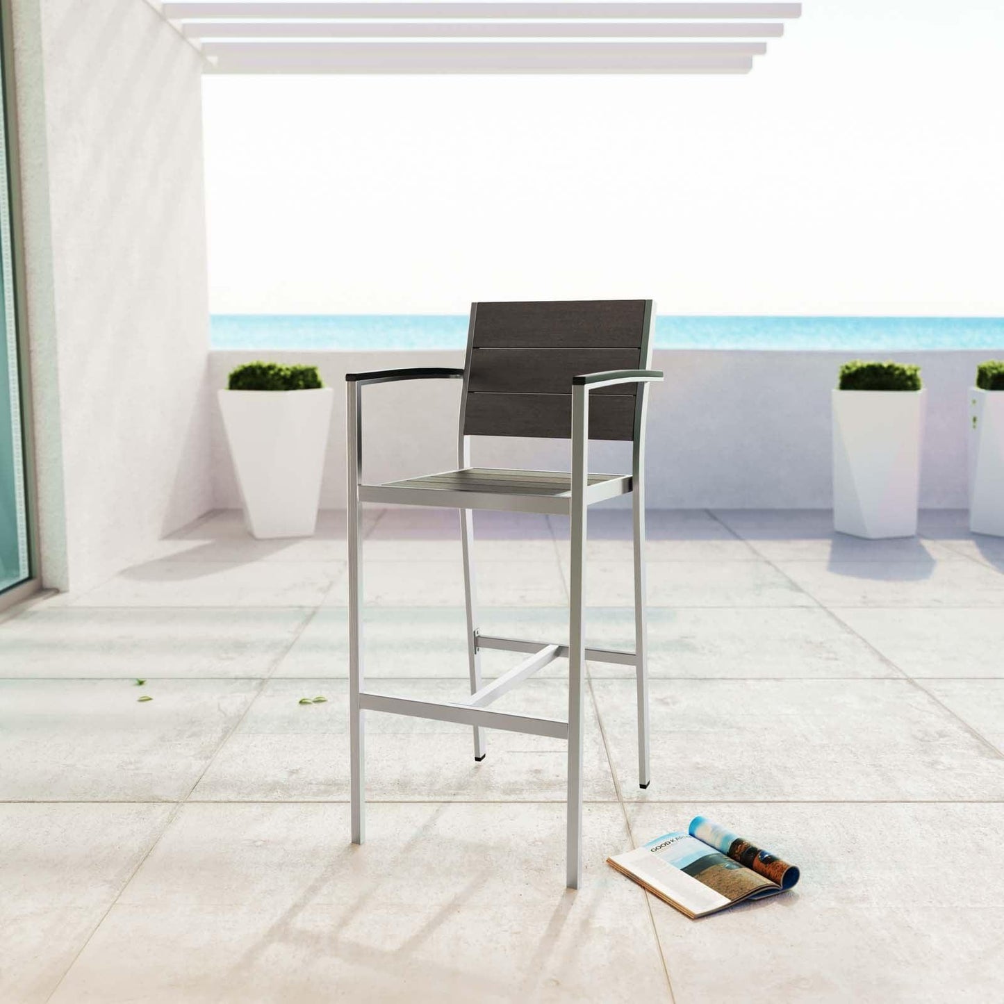 Modway Shore Outdoor Patio Aluminum Bar Stool FredCo