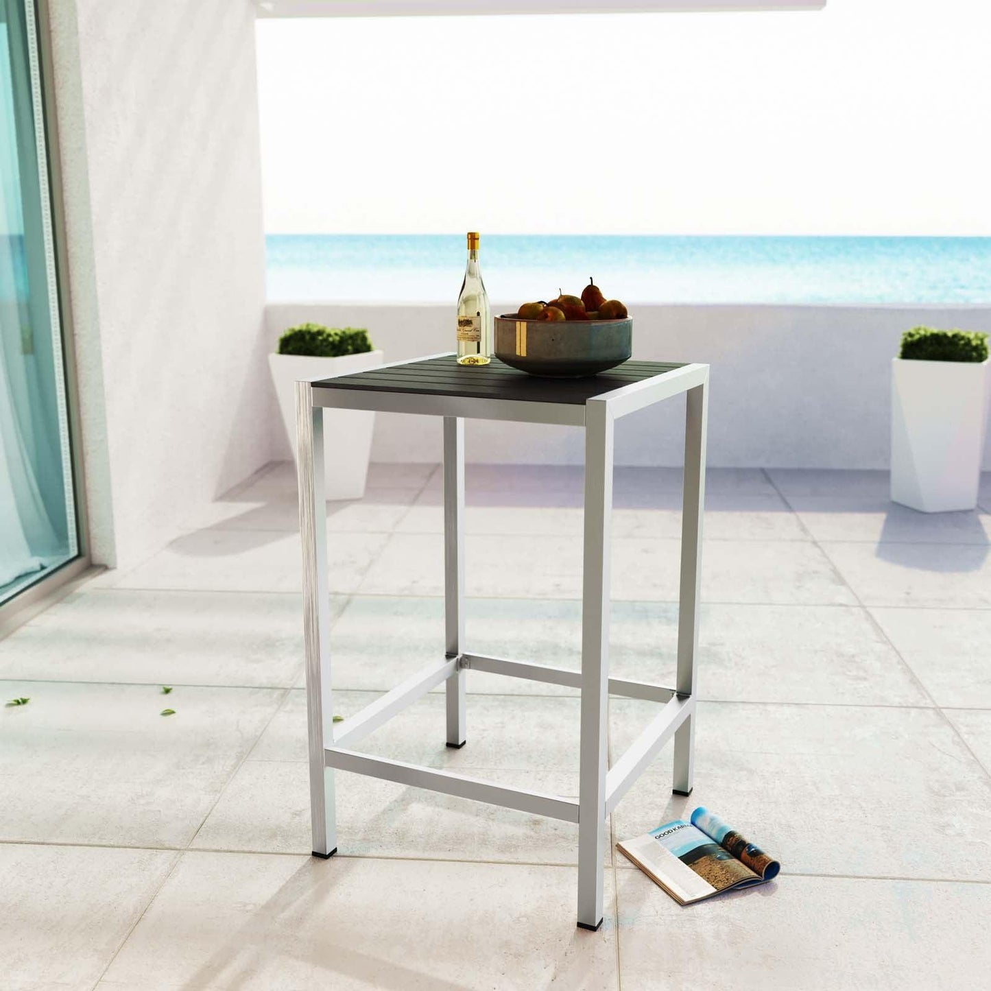 Modway Shore Outdoor Patio Aluminum Bar Table FredCo