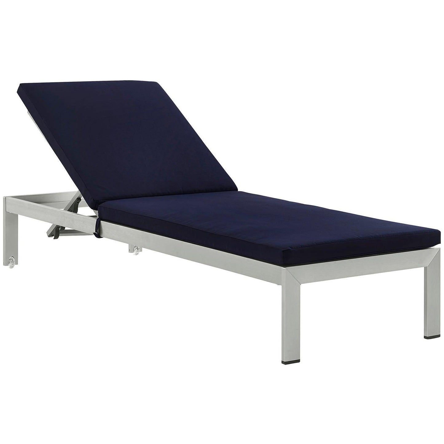 Modway Shore Outdoor Patio Aluminum Chaise with Cushions FredCo