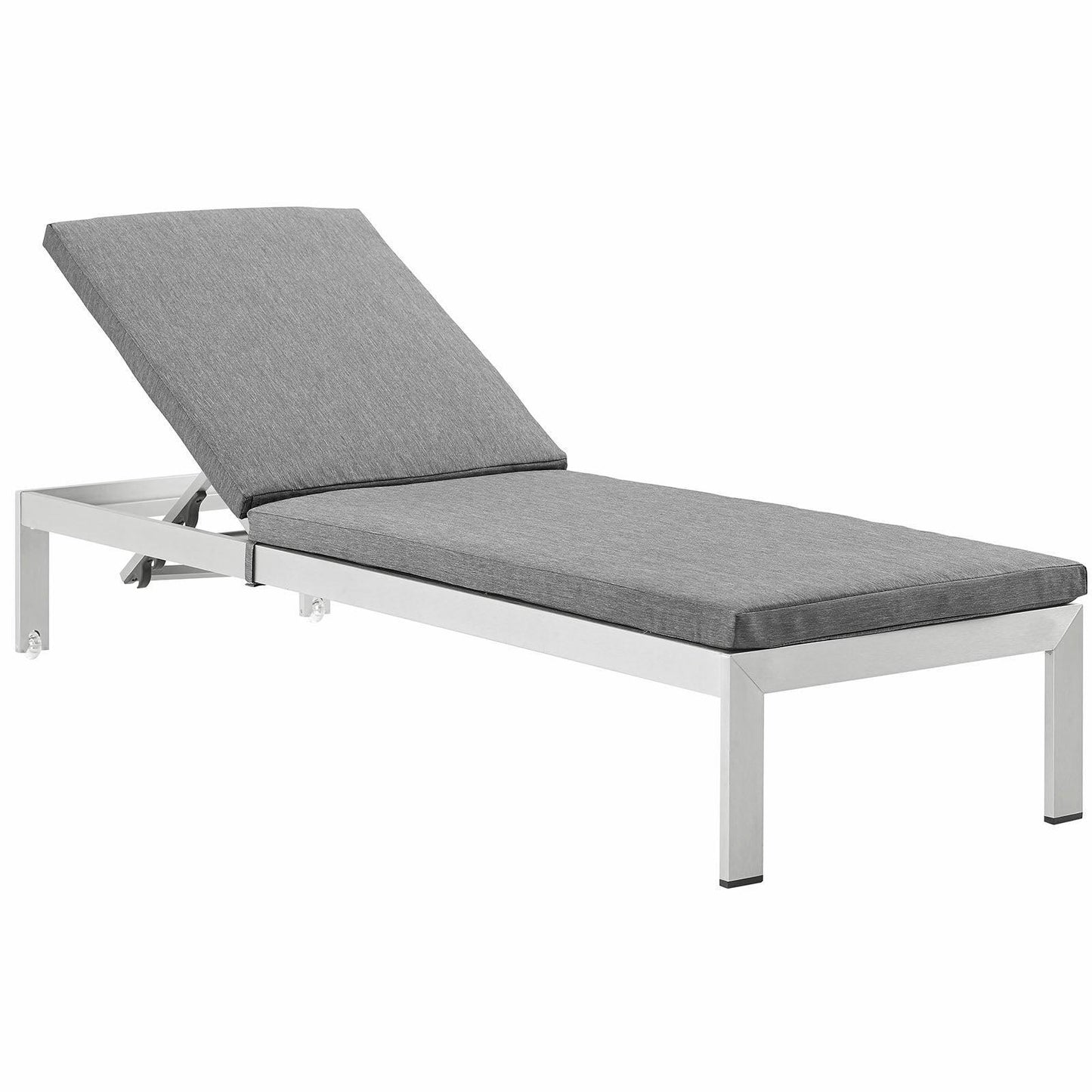 Modway Shore Outdoor Patio Aluminum Chaise with Cushions FredCo