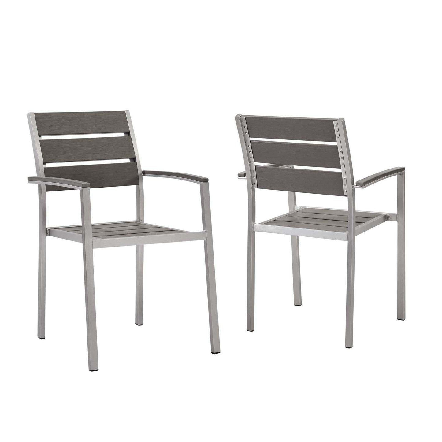 Modway Shore Outdoor Patio Aluminum Dining Armchair Set of 2 FredCo