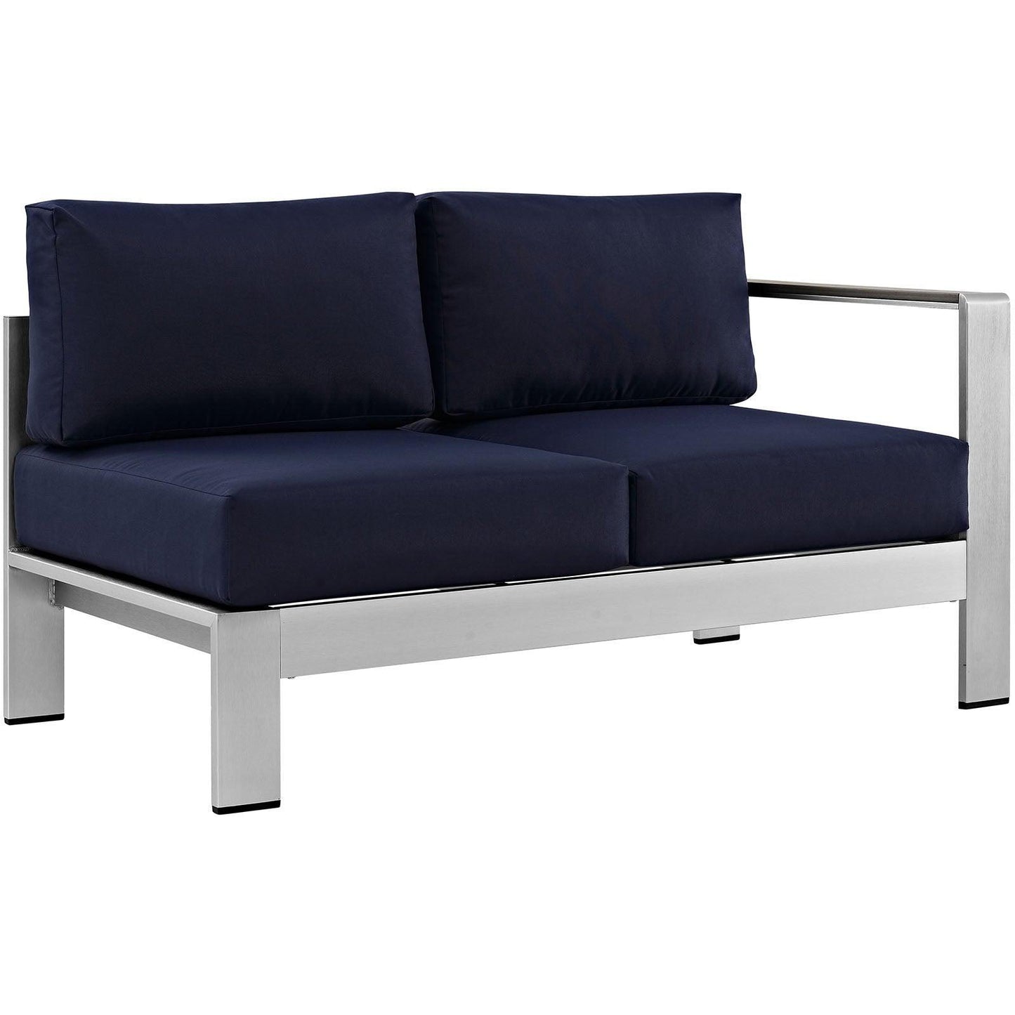 Modway Shore Right-Arm Corner Sectional Outdoor Patio Aluminum Loveseat FredCo