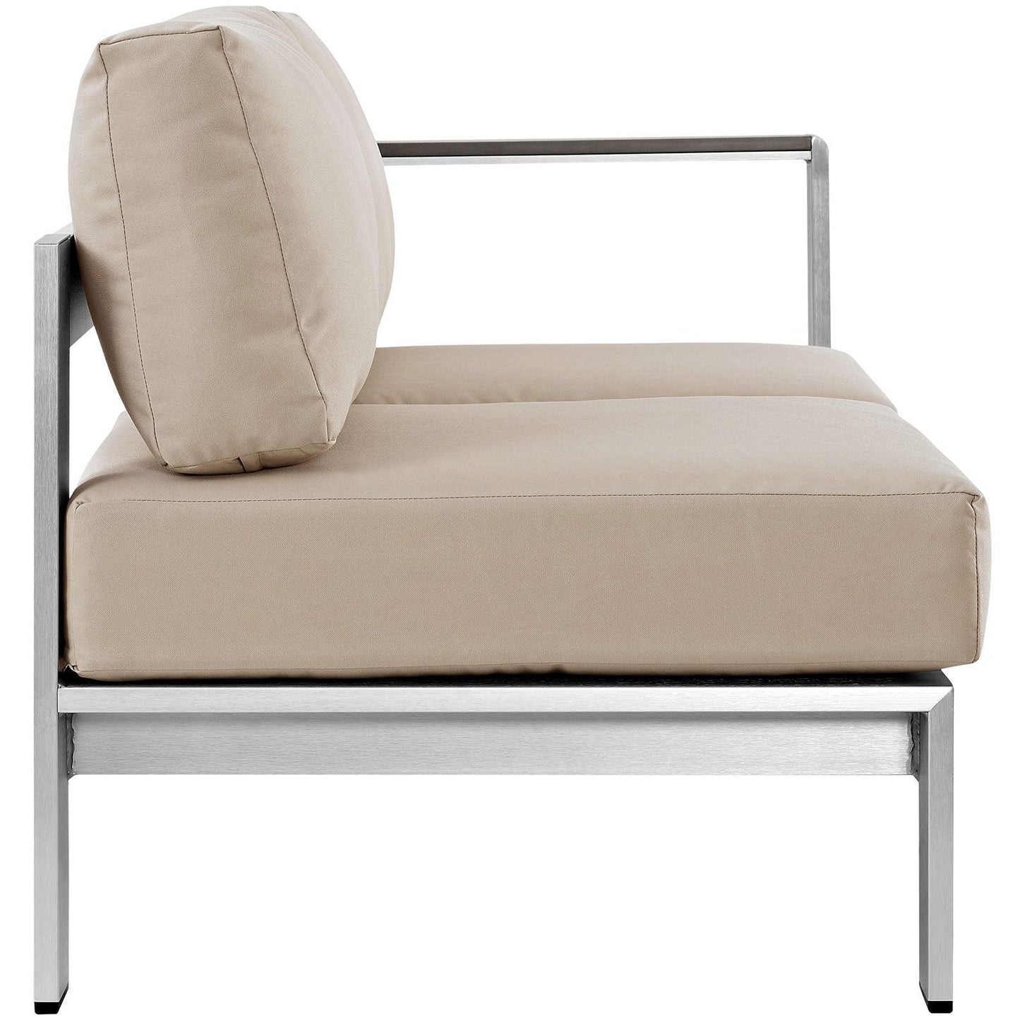 Modway Shore Right-Arm Corner Sectional Outdoor Patio Aluminum Loveseat FredCo
