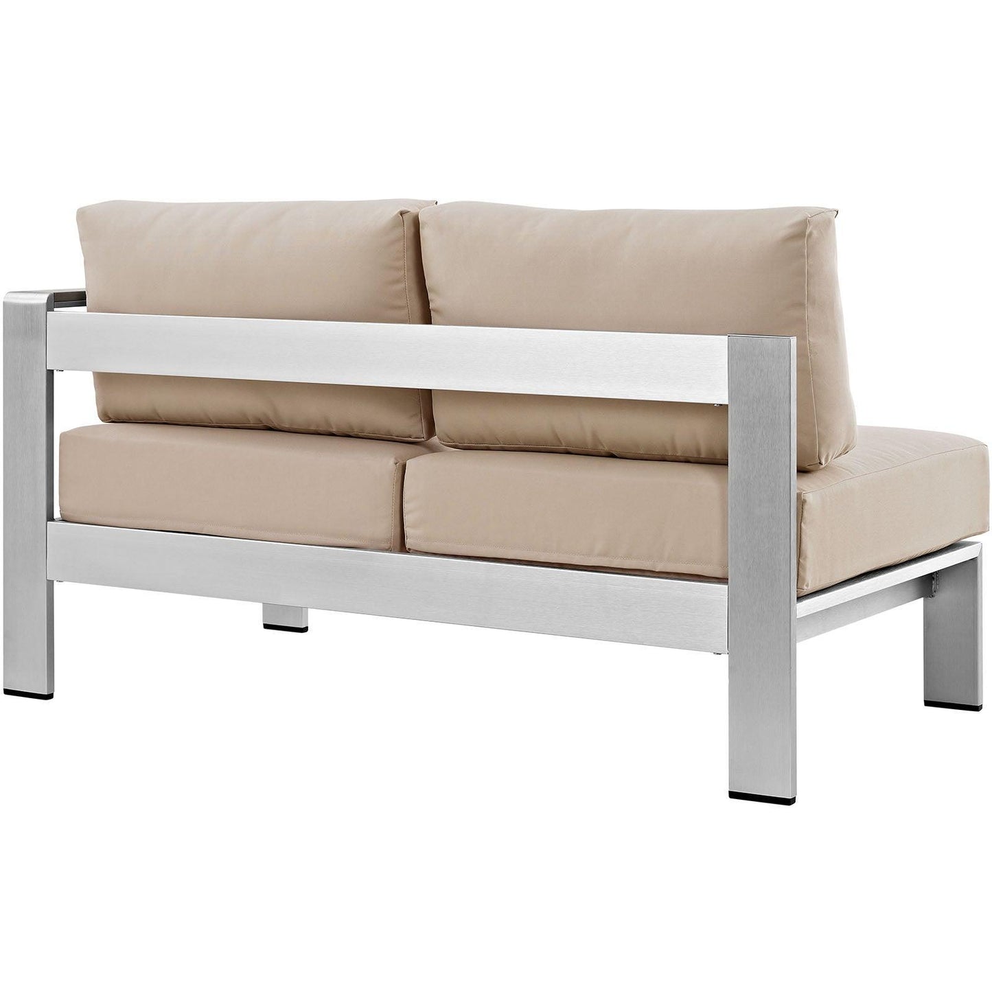 Modway Shore Right-Arm Corner Sectional Outdoor Patio Aluminum Loveseat FredCo