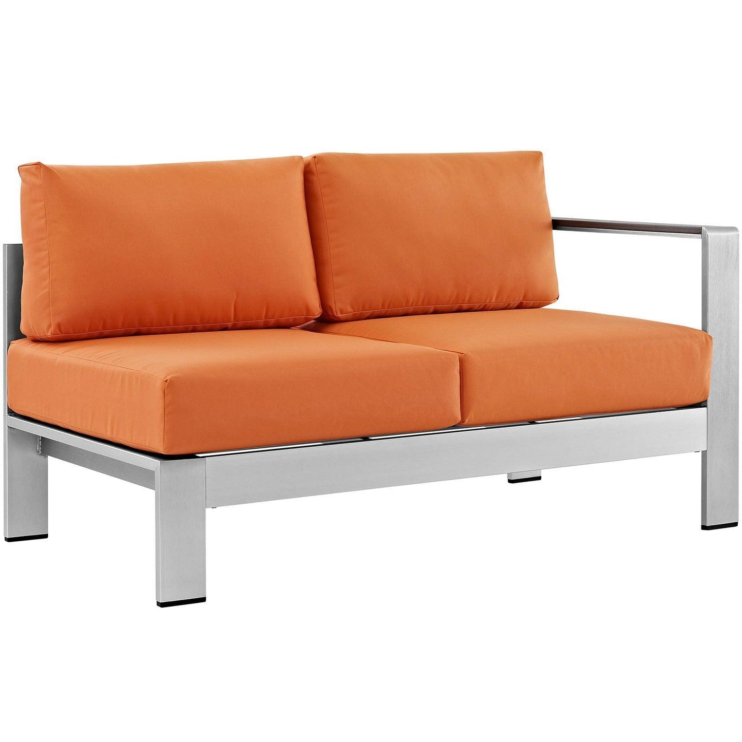 Modway Shore Right-Arm Corner Sectional Outdoor Patio Aluminum Loveseat FredCo