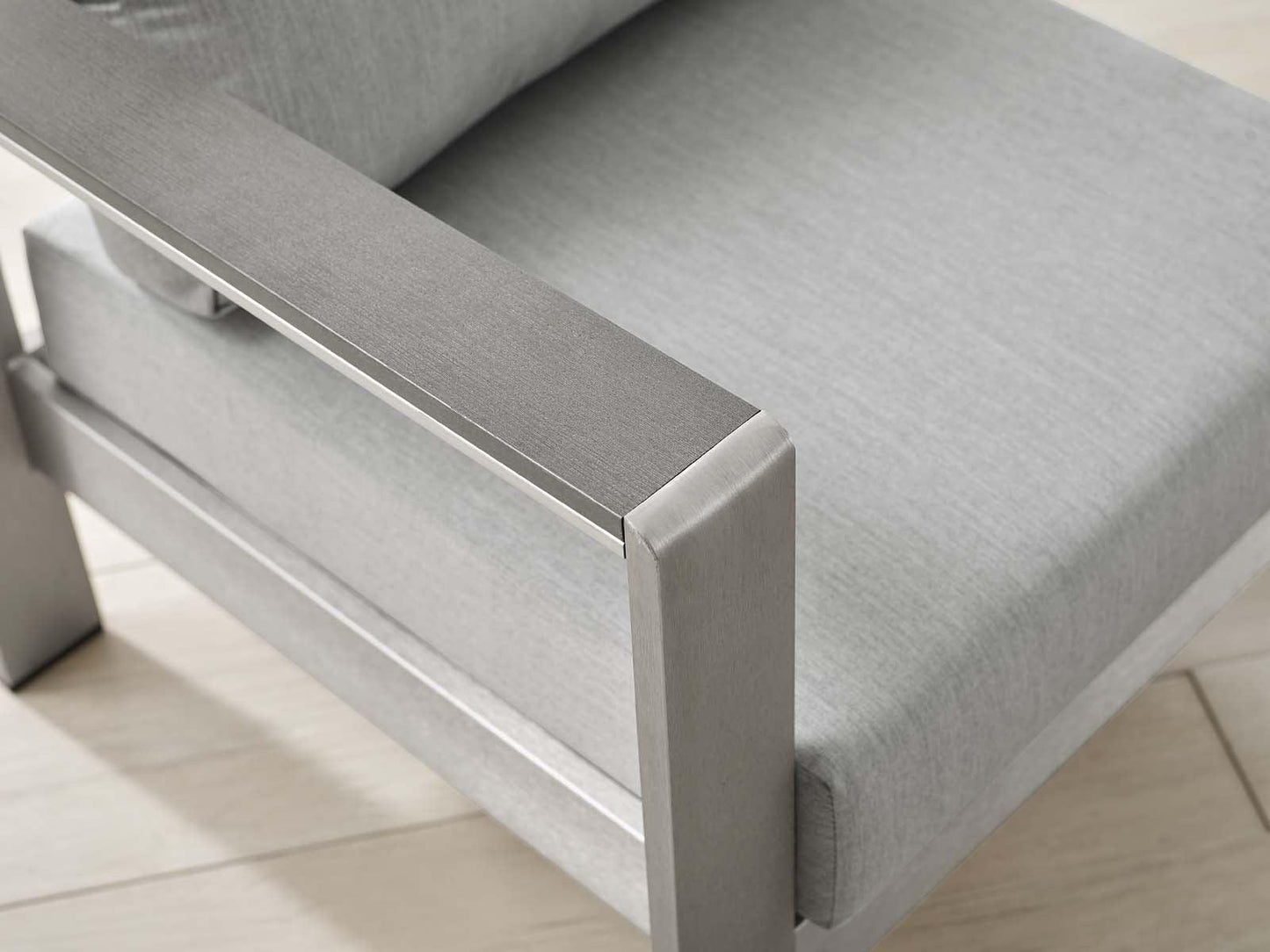 Modway Shore Sunbrella® Fabric Aluminum Outdoor Patio Armchair FredCo
