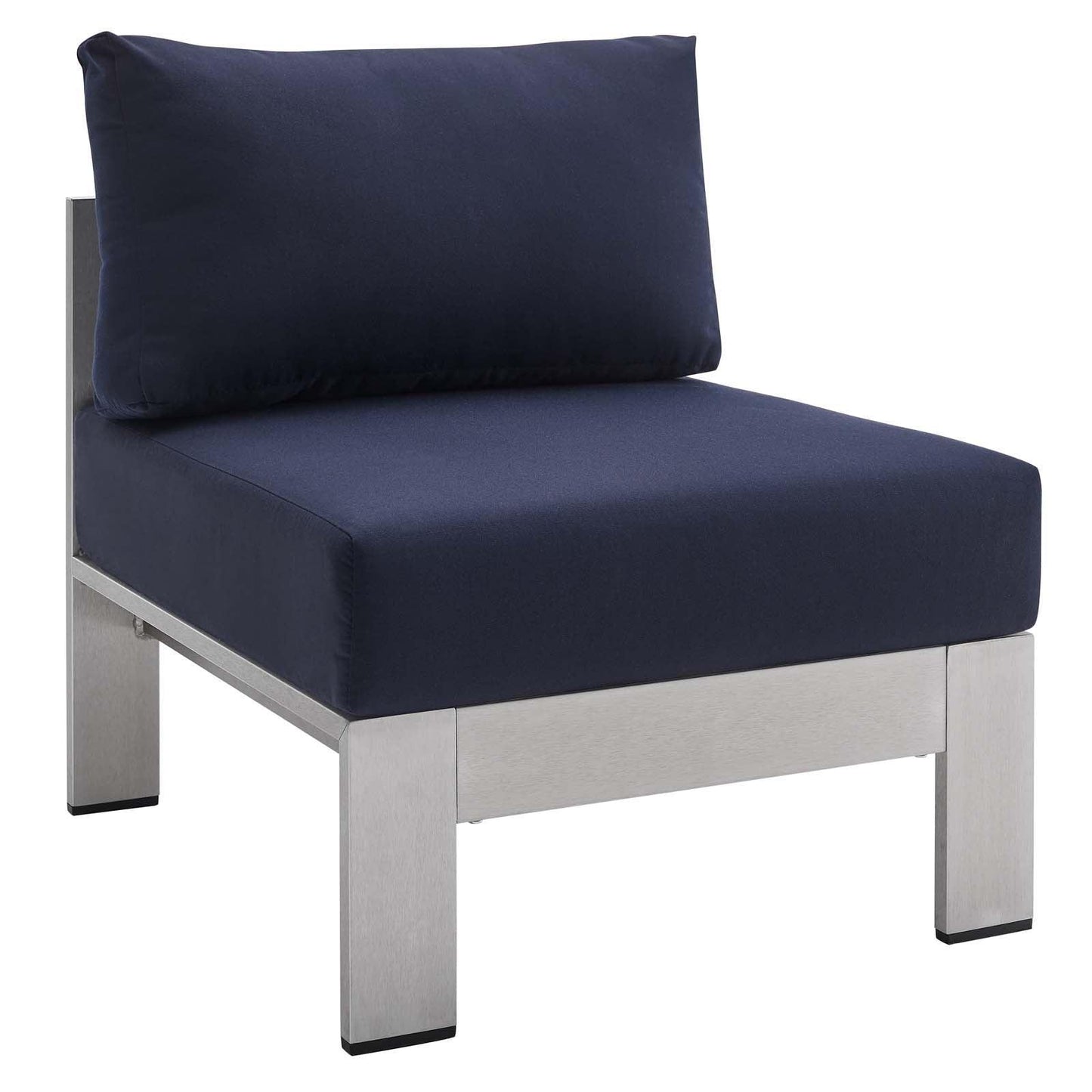Modway Shore Sunbrella® Fabric Aluminum Outdoor Patio Armless Chair FredCo